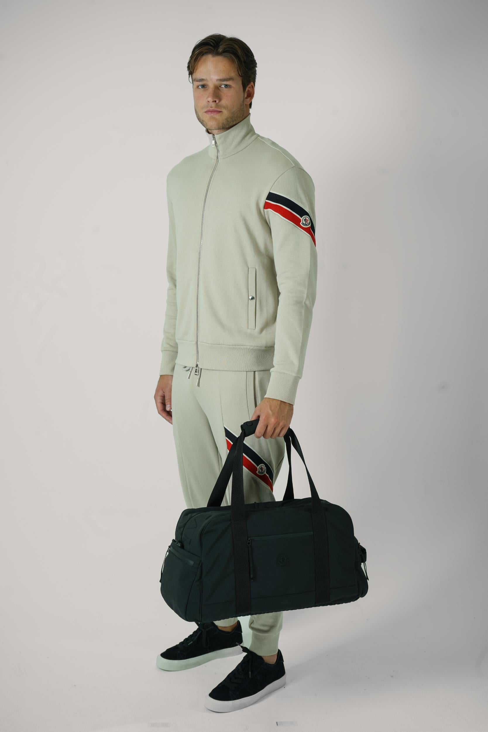 Moncler Maglia Aperta Con Zip-Up Beige