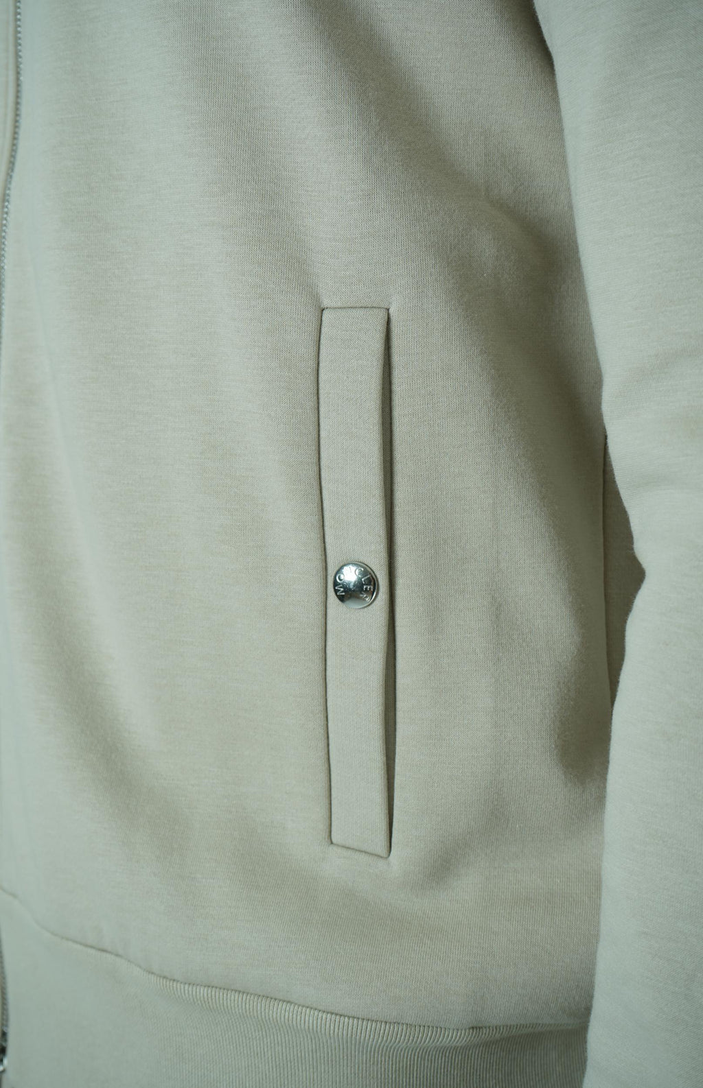 Moncler Maglia Aperta Con Zip-Up Beige
