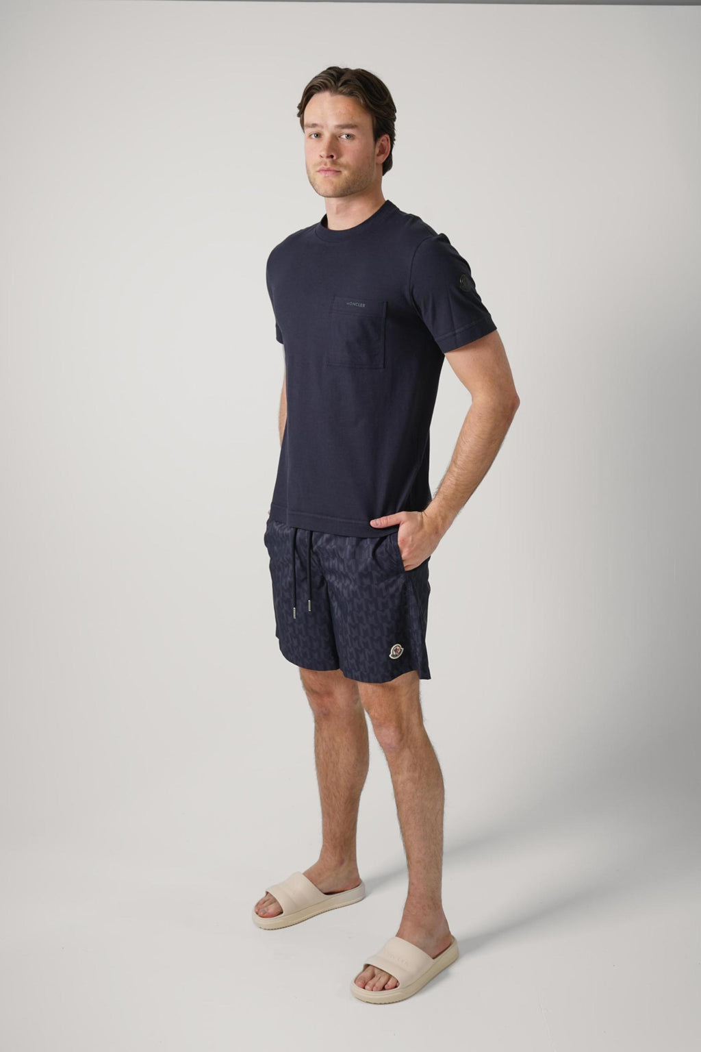 Moncler Monchrome Front Pocket T-Shirt Navy