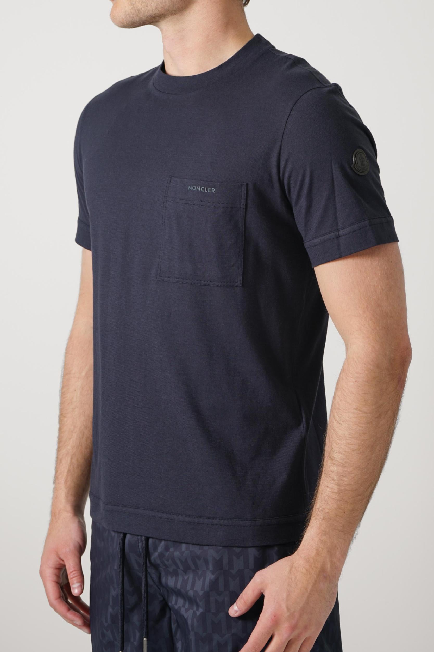 Moncler Monchrome Front Pocket T-Shirt Navy
