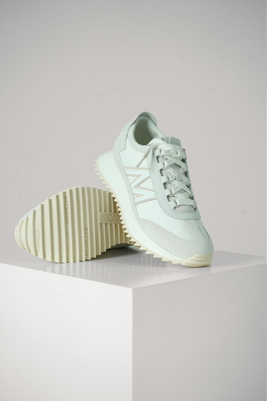 Moncler Pacey2 Suede &Amp; Nubuck Trainers White