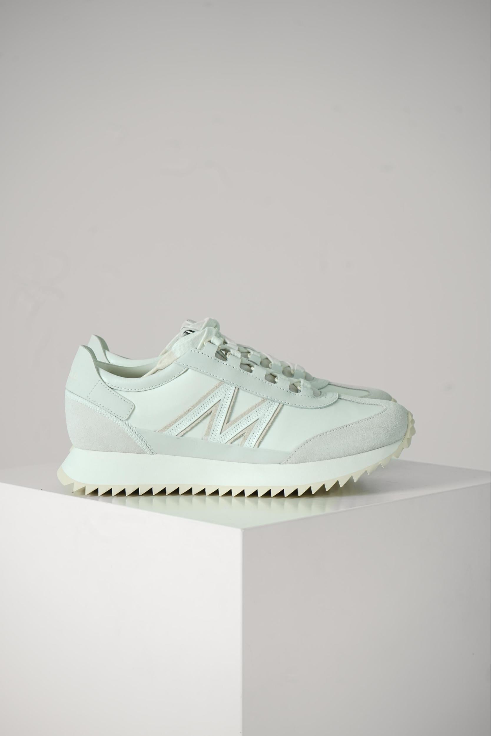 Moncler Pacey2 Suede &Amp; Nubuck Trainers White