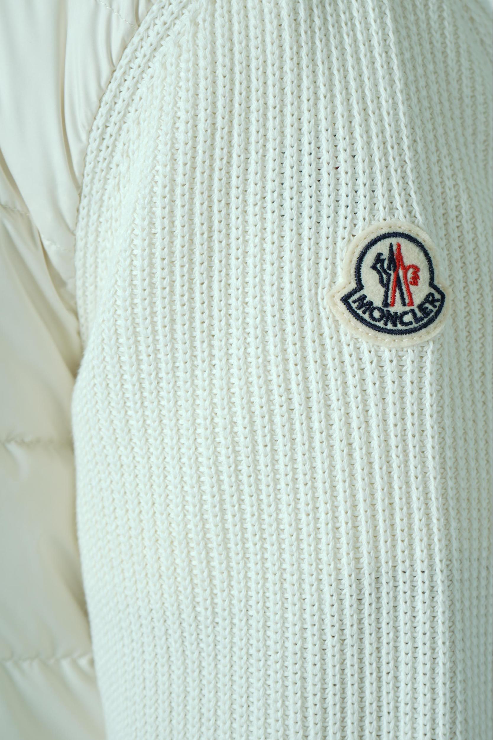 Moncler Padded Wool Cardigan White