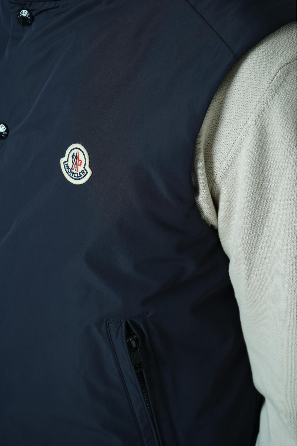 Moncler Pilat Short Down Gilet Navy