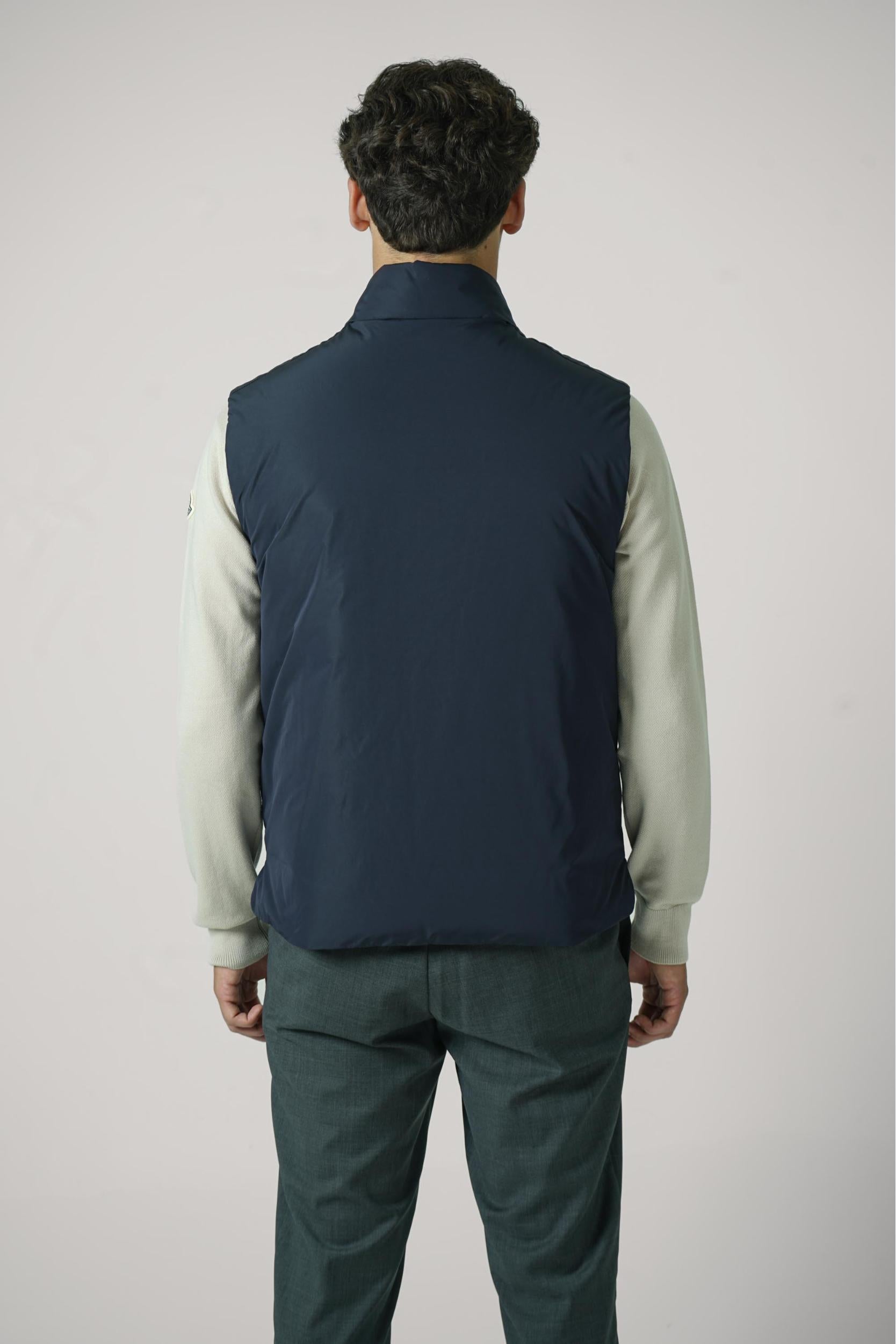 Moncler Pilat Short Down Gilet Navy