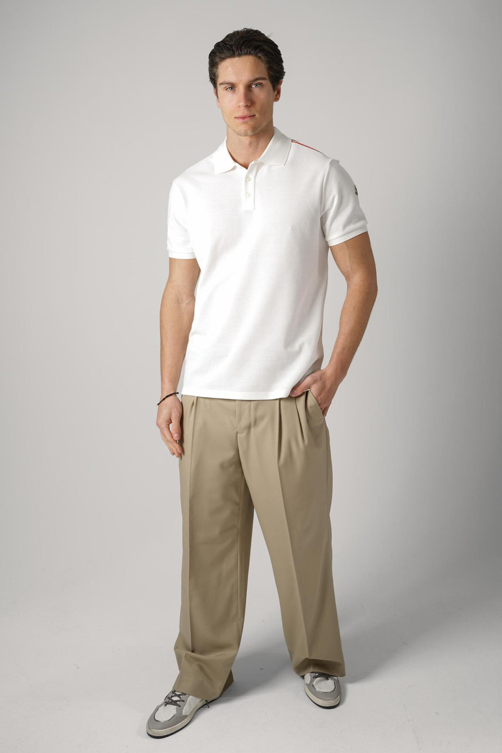 Moncler Polo  Stripes White