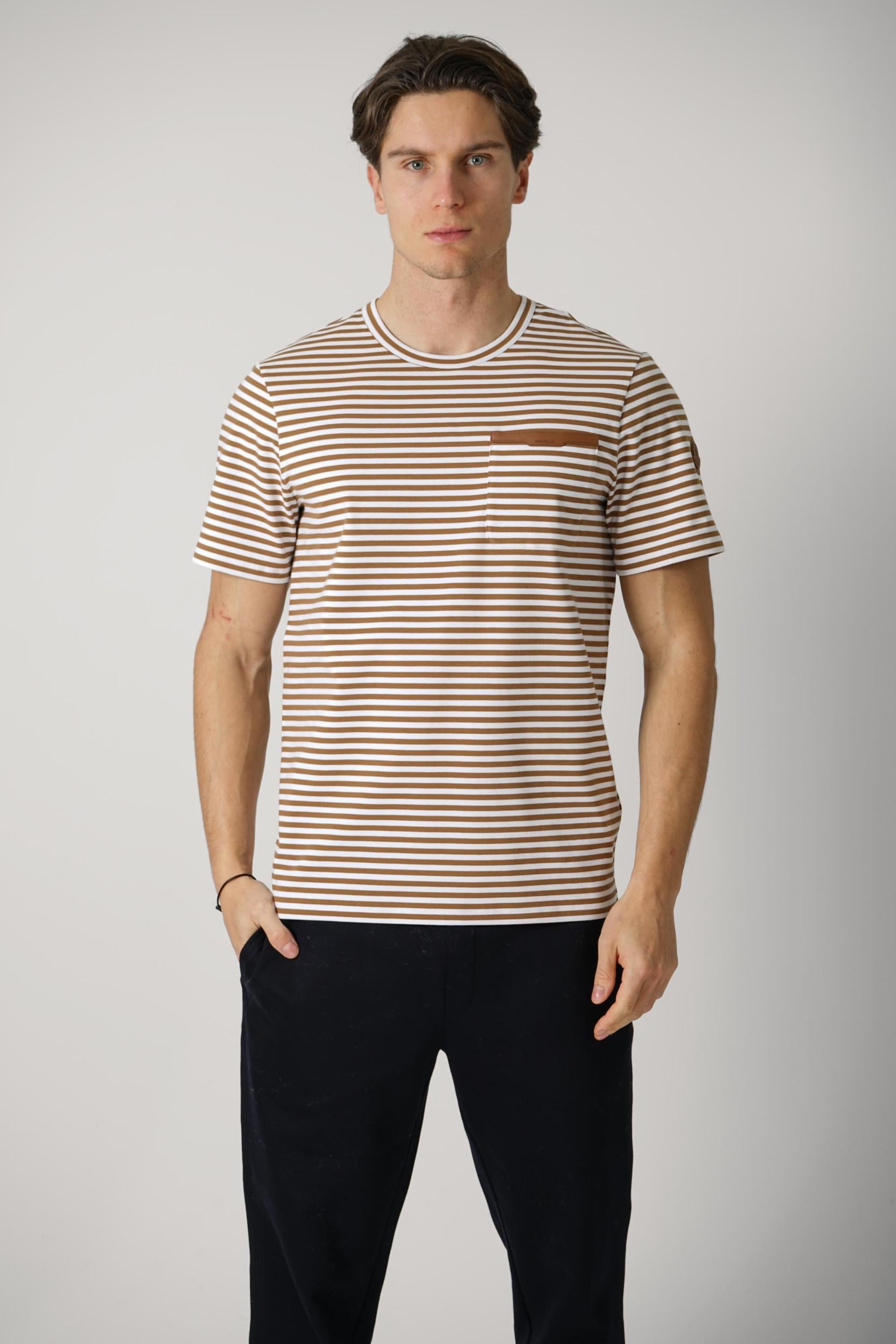 Moncler Ss Tee Camel/White
