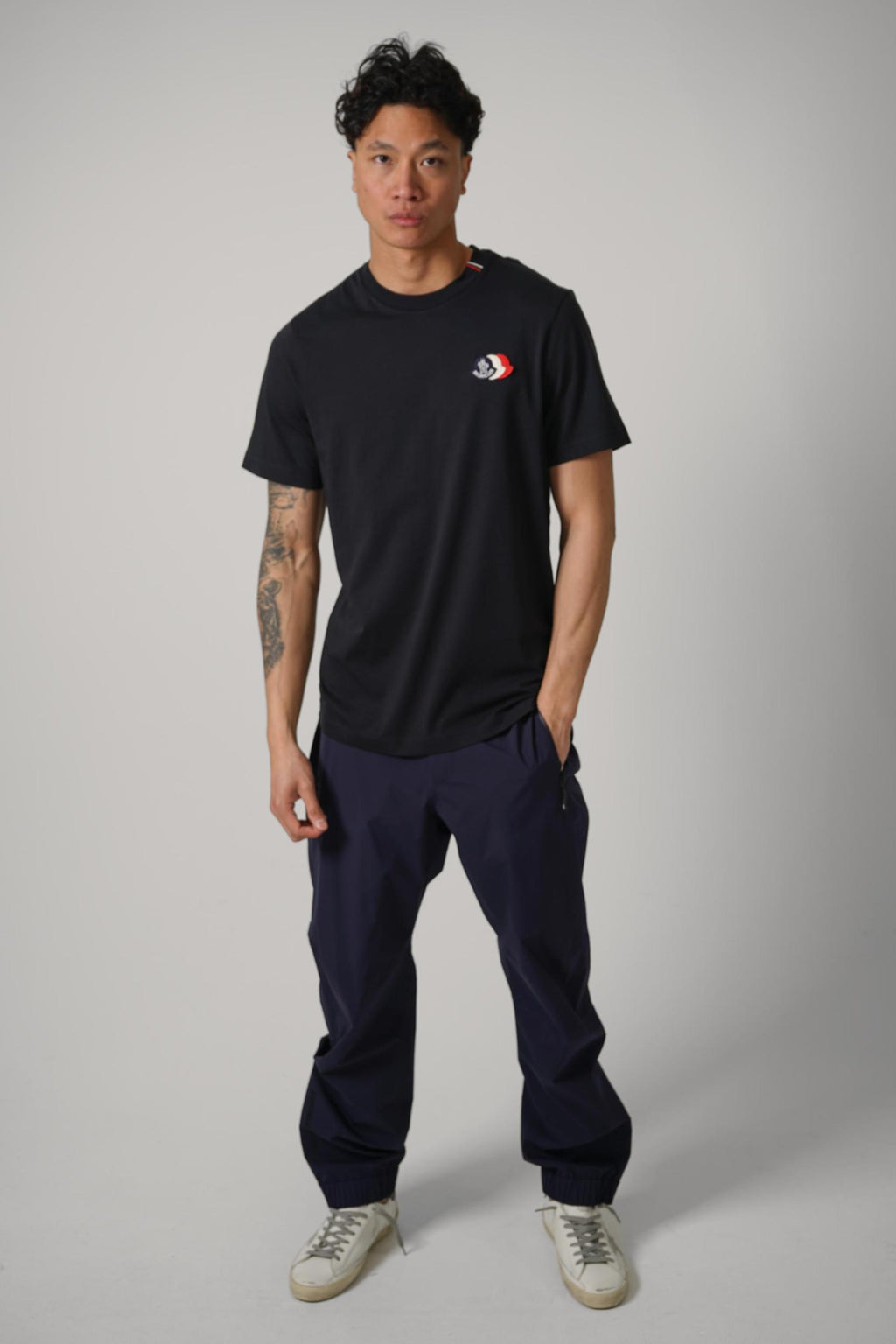 Moncler Ss Triple Patch T-Shirt Black