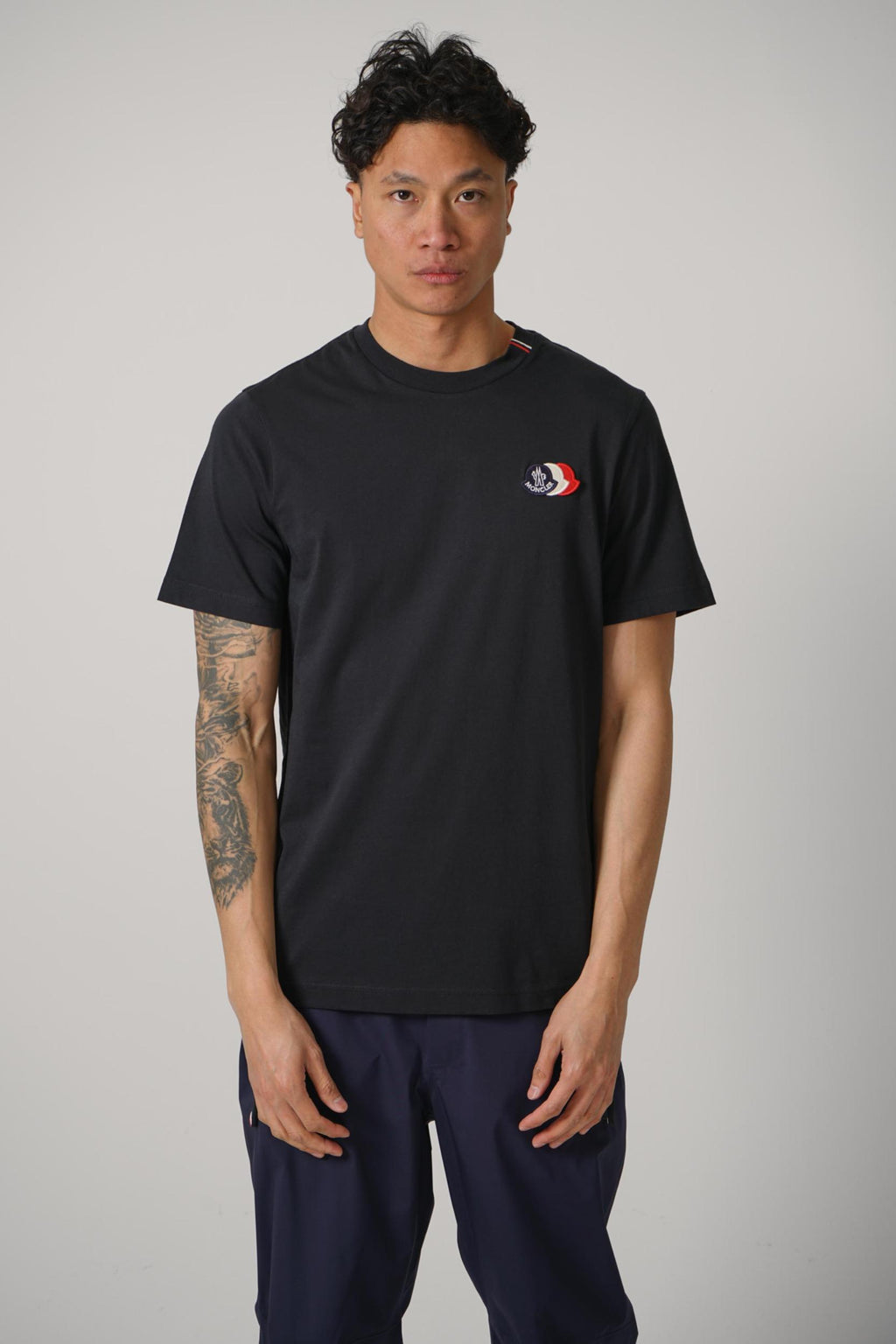 Moncler Ss Triple Patch T-Shirt Black