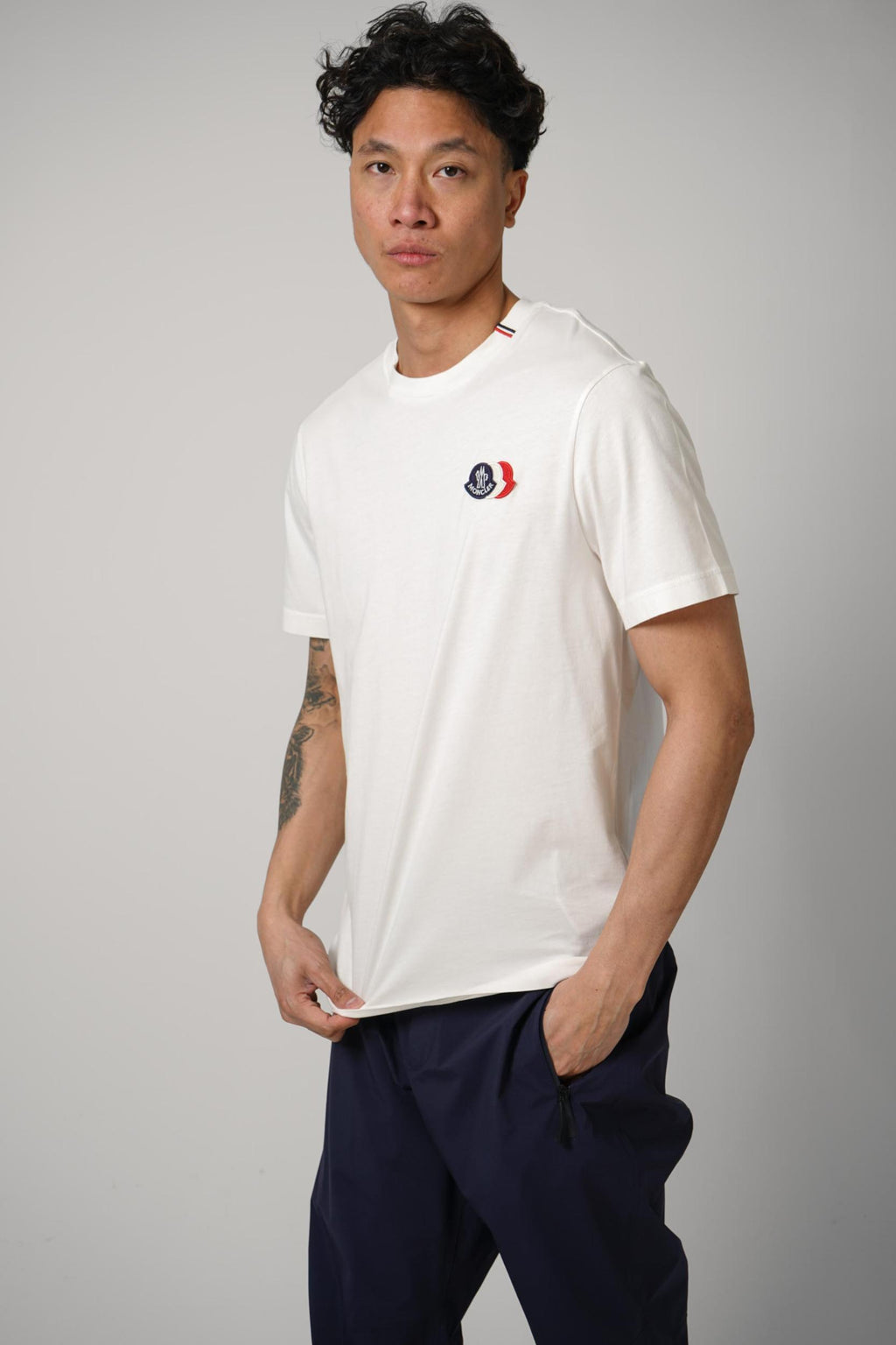 Moncler Ss Triple Patch T-Shirt White