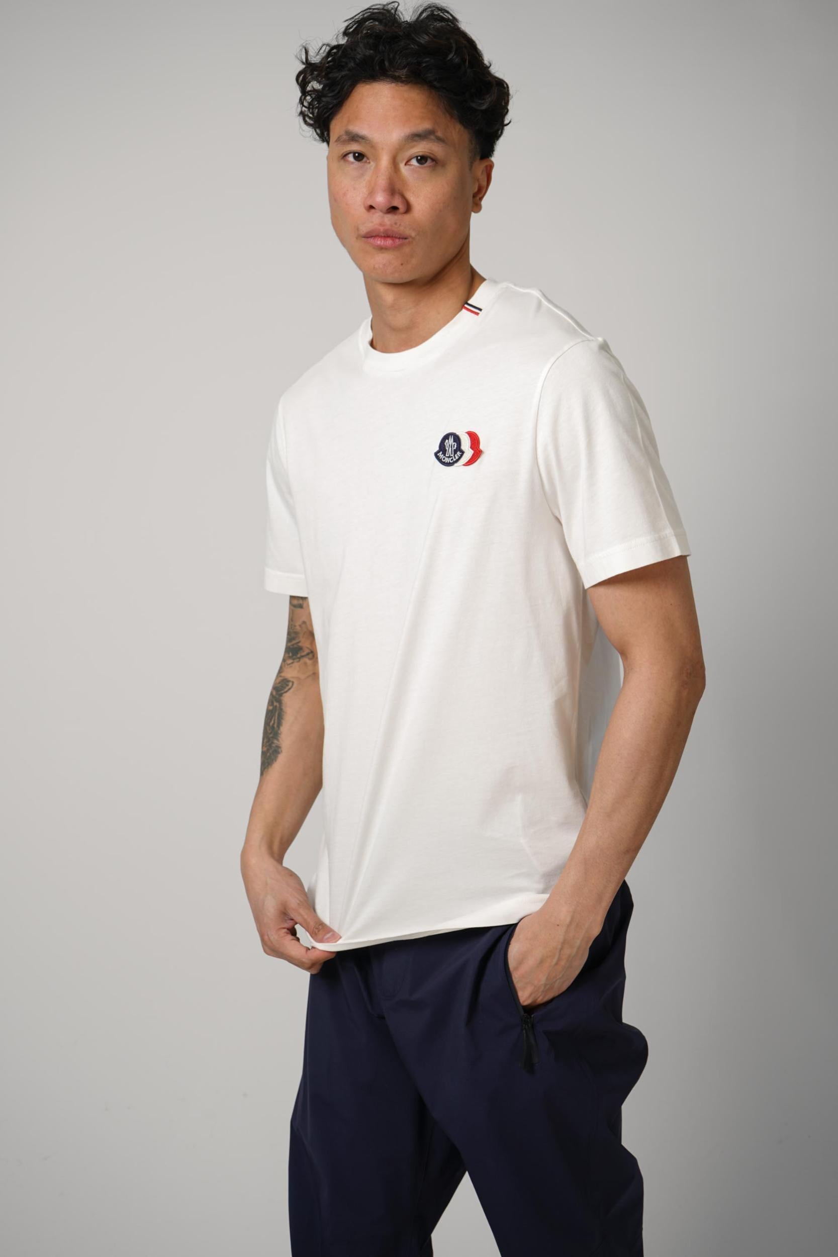 Moncler Ss Triple Patch T-Shirt White