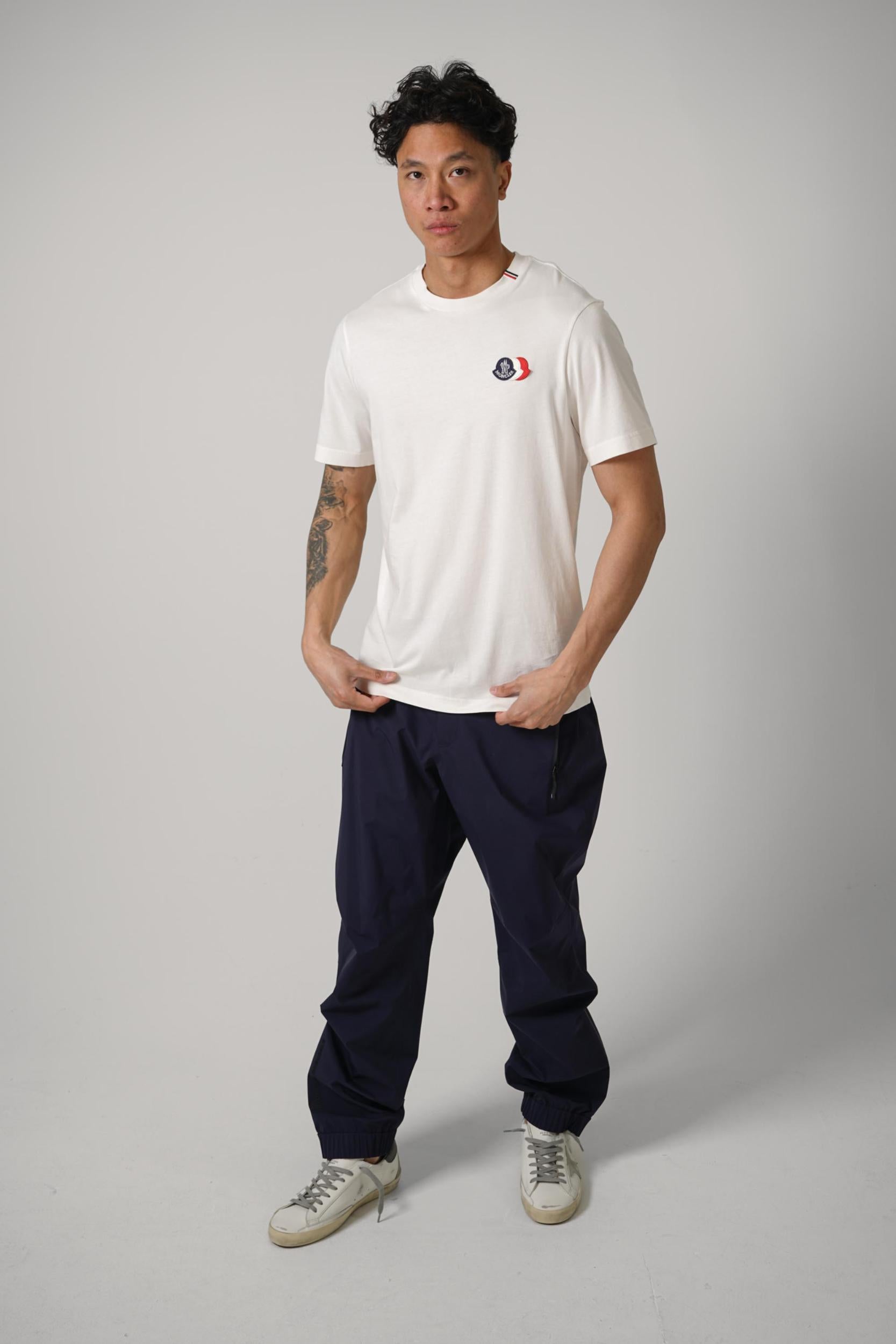 Moncler Ss Triple Patch T-Shirt White