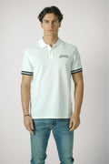 Moncler Striped Embroidered Logo Polo White