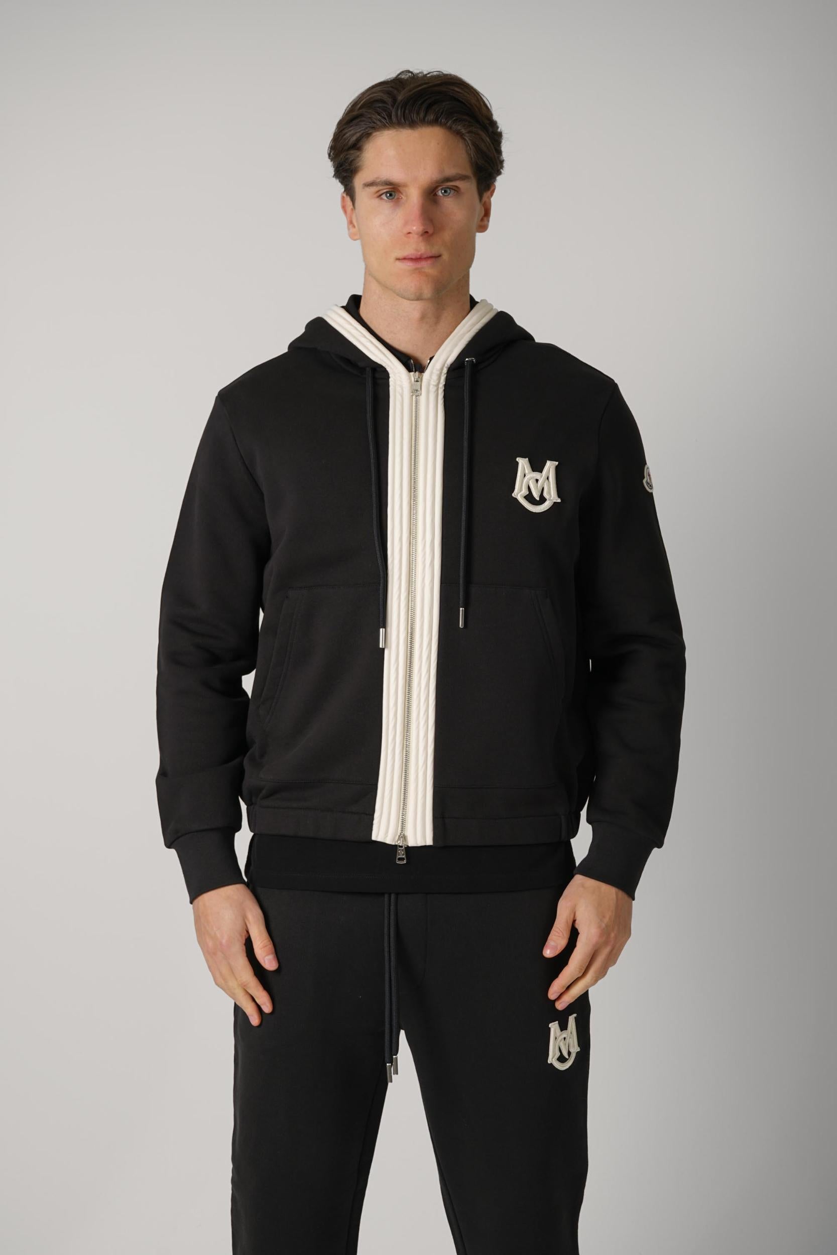 Moncler Zip Up Cardigan Black