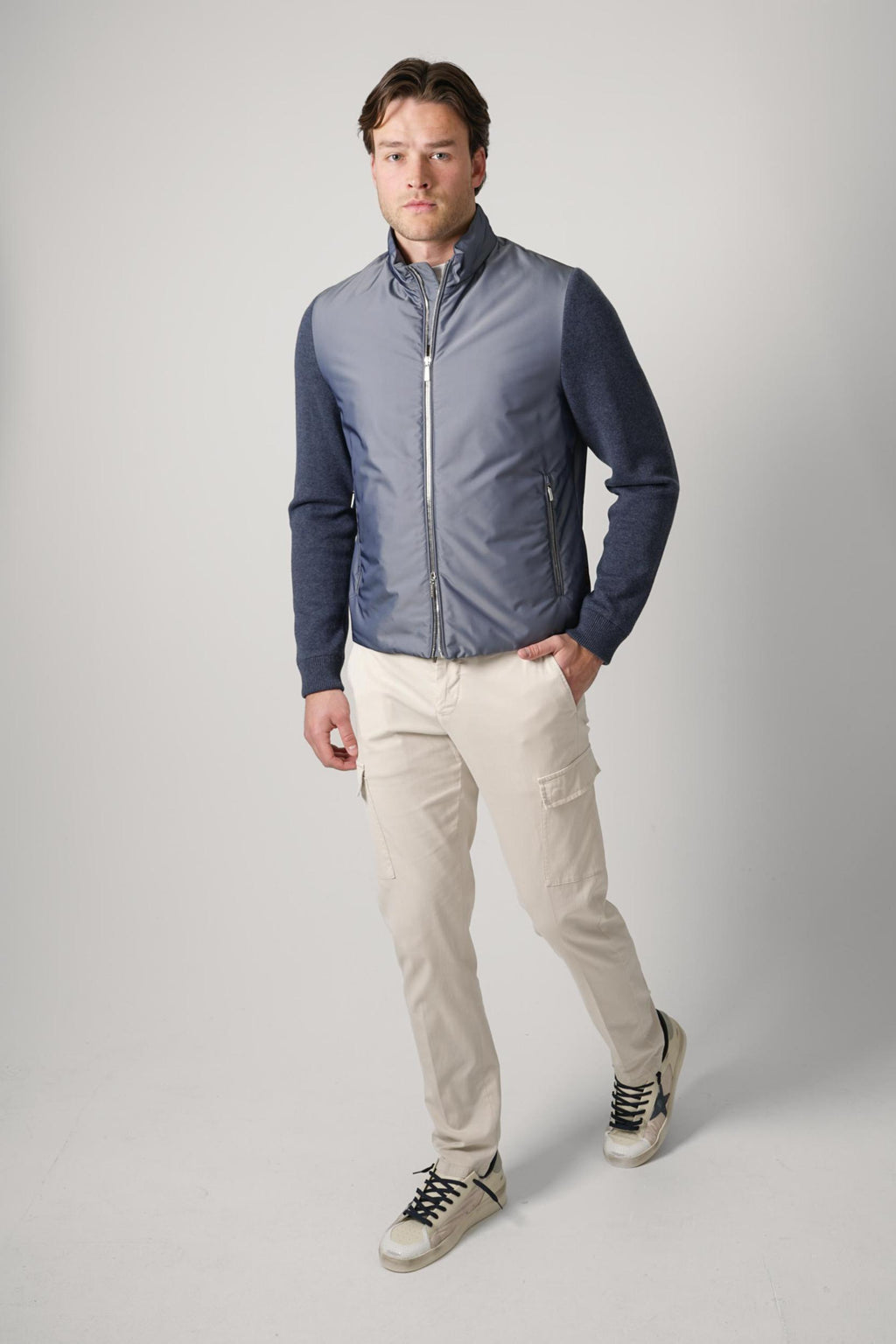 Moorer Salmon Jacket Chambray