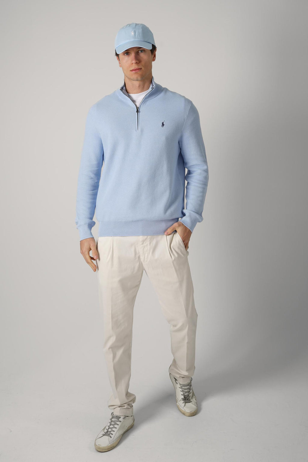 Ralph Lauen Quarter Zip Knitwear Blue