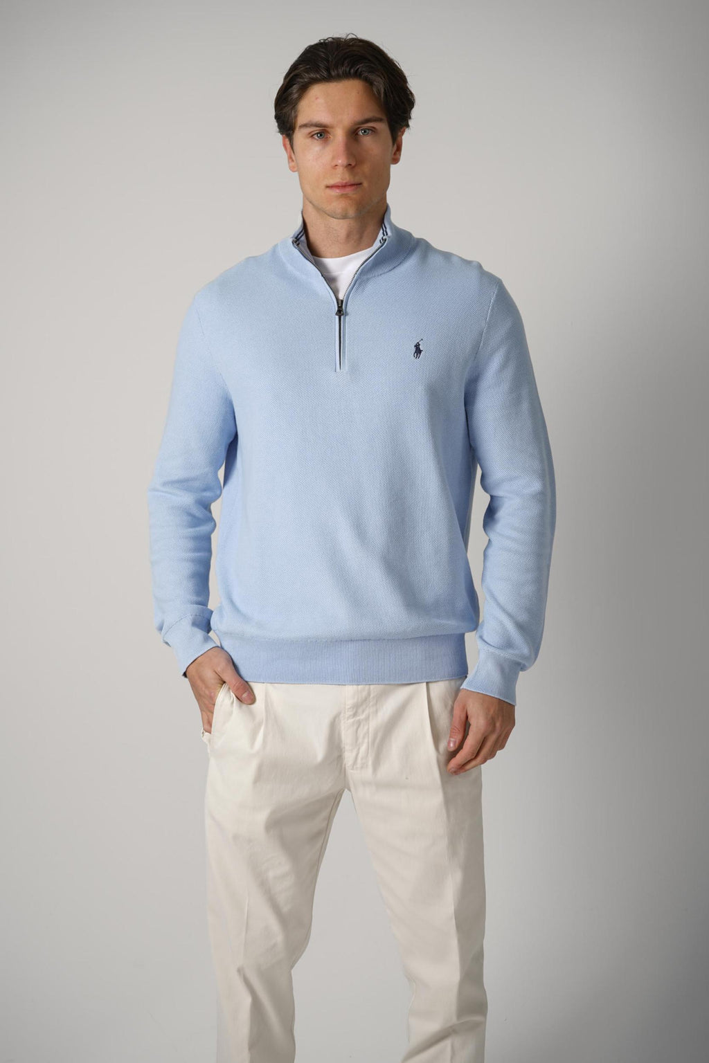 Ralph Lauen Quarter Zip Knitwear Blue