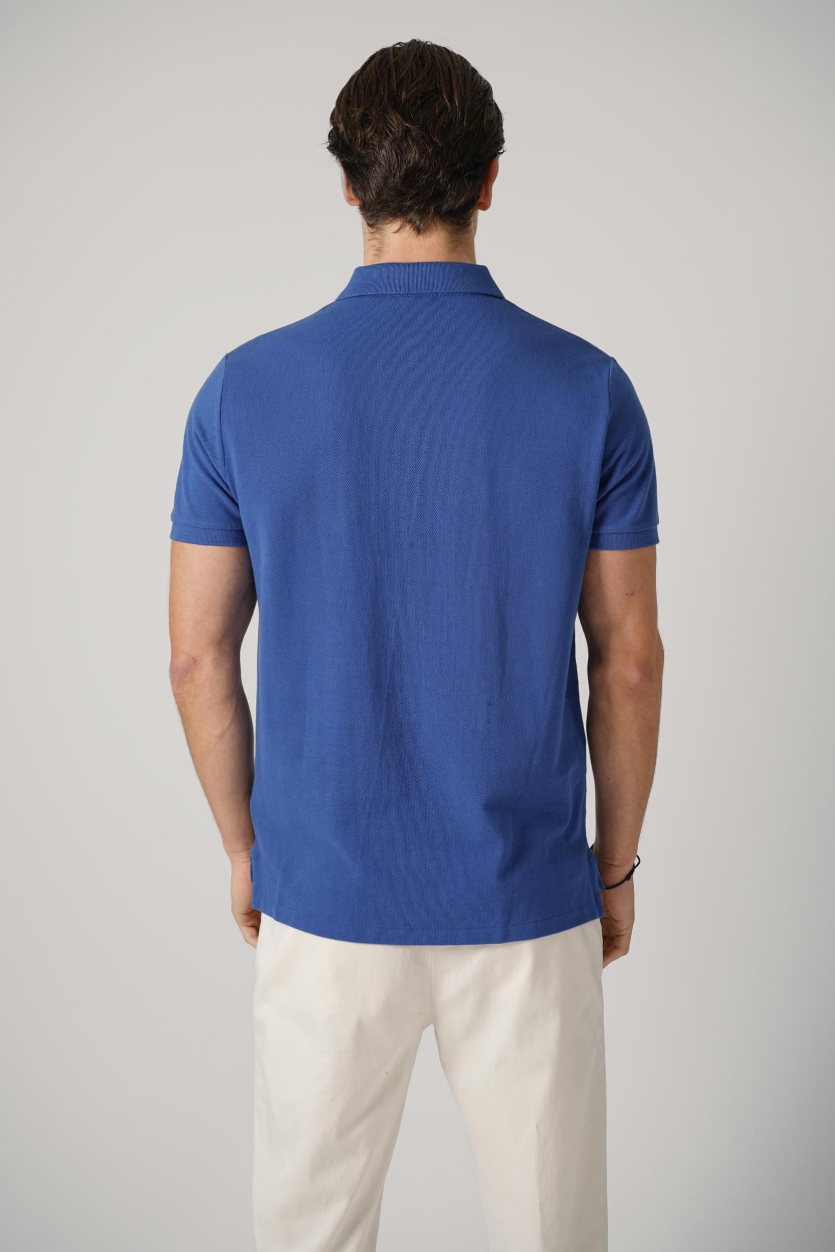 Ralph Lauren Classic Custom Slim Fit Cotton Polo Blue