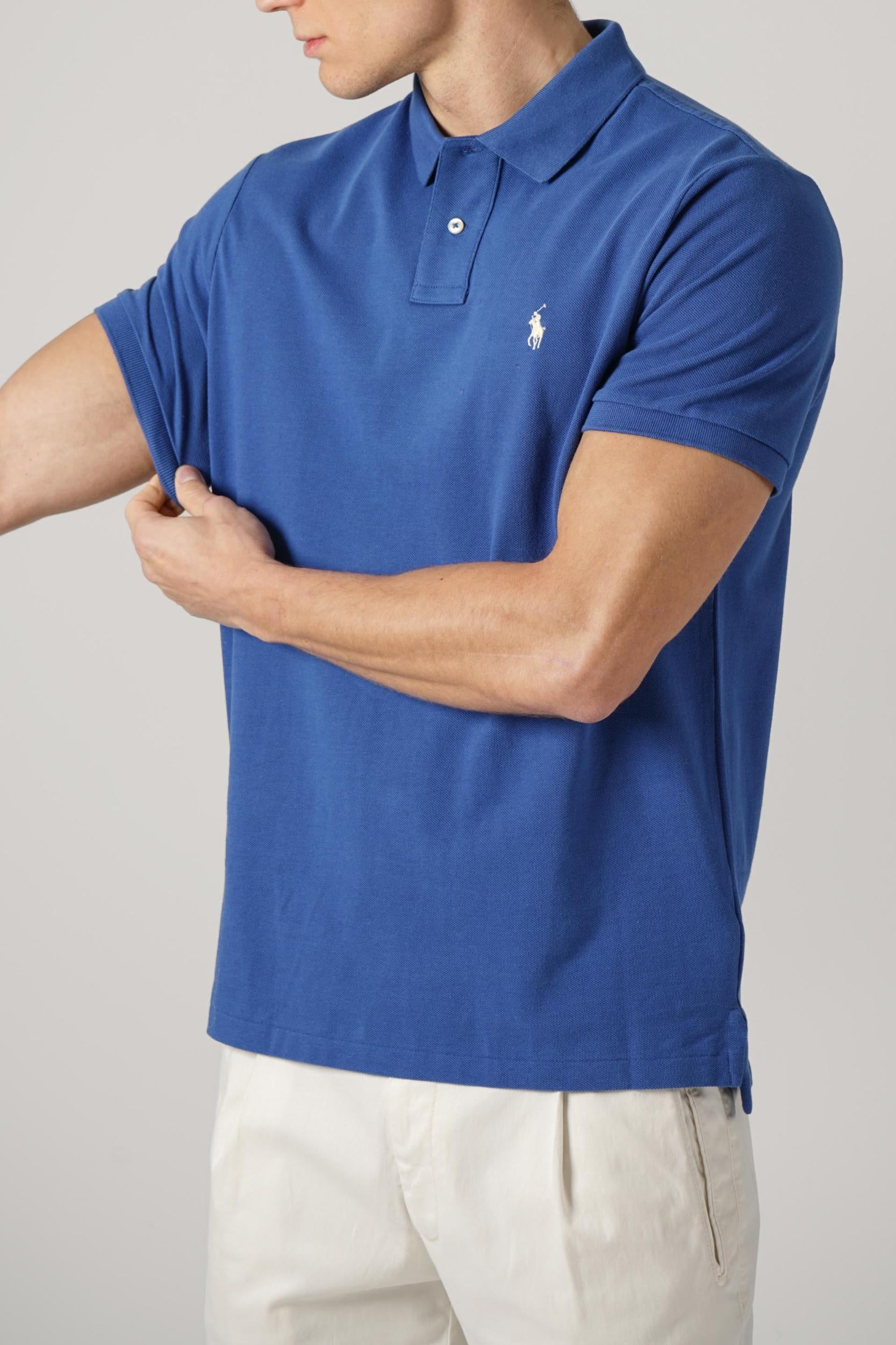 Ralph Lauren Classic Custom Slim Fit Cotton Polo Blue