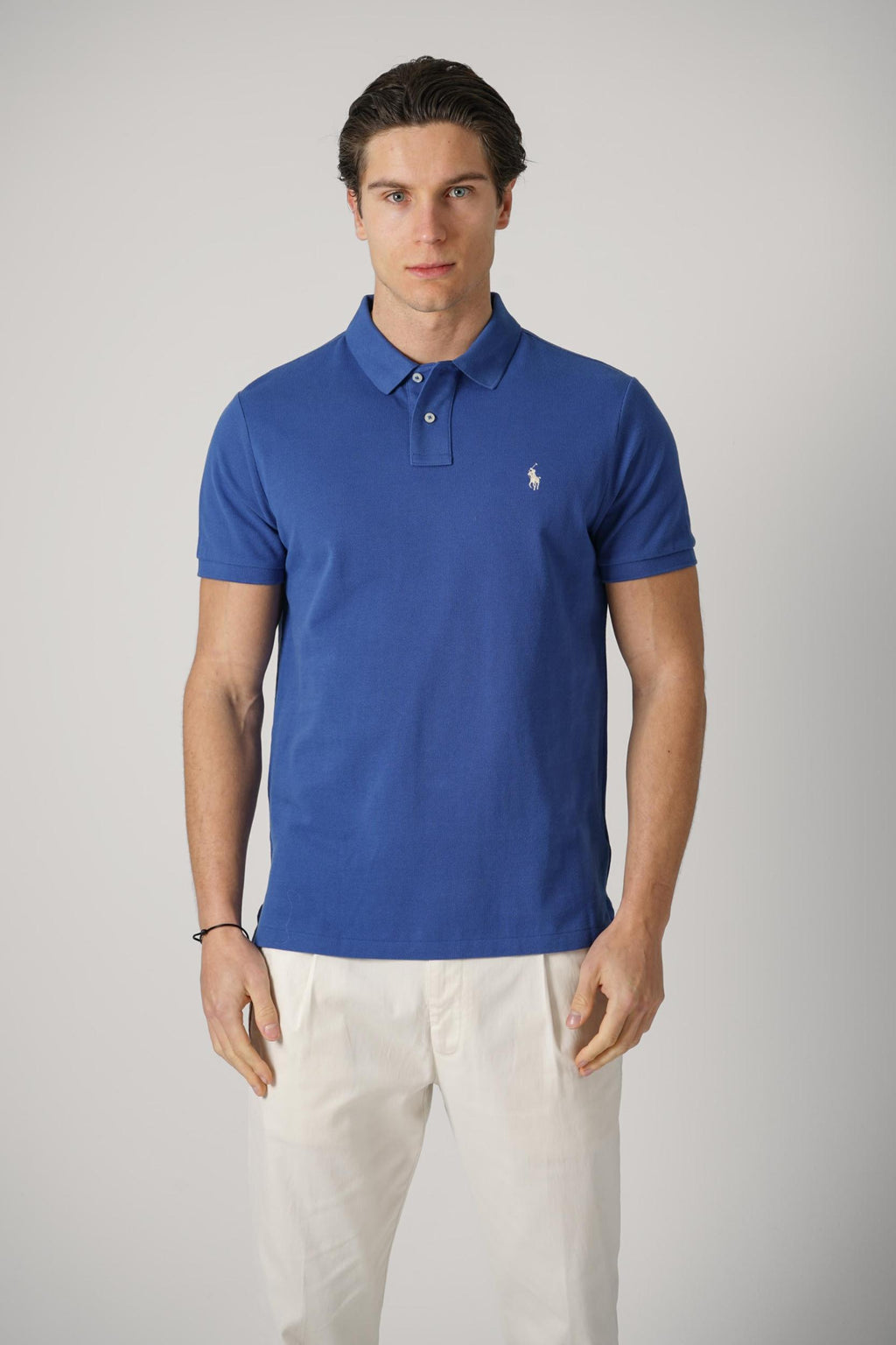 Ralph Lauren Classic Custom Slim Fit Cotton Polo Blue
