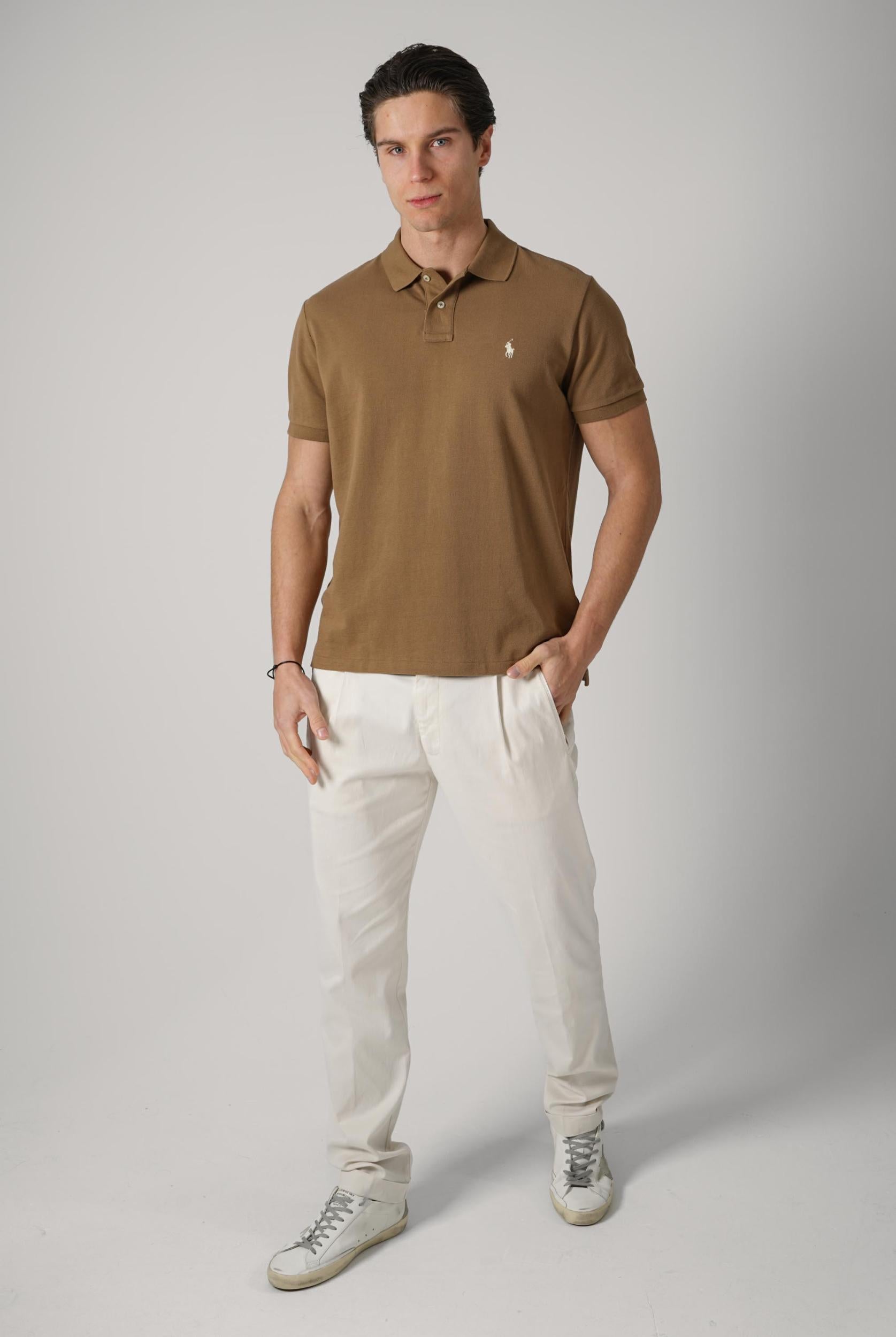 Ralph Lauren Classic Custom Slim Fit Cotton Polo Brown