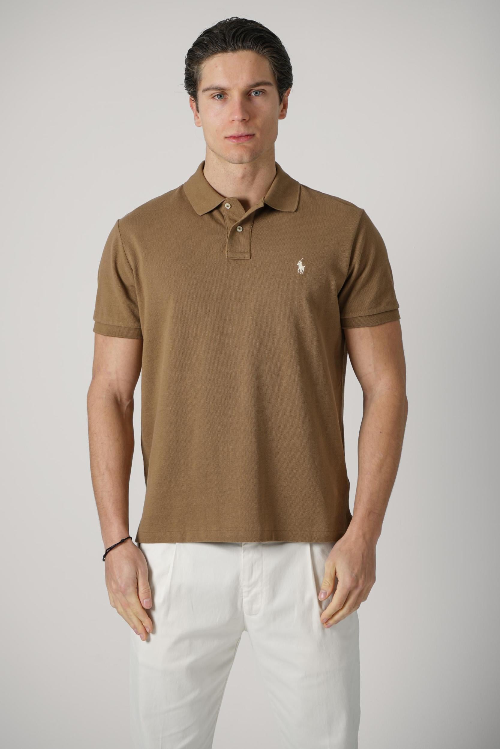 Ralph Lauren Classic Custom Slim Fit Cotton Polo Brown