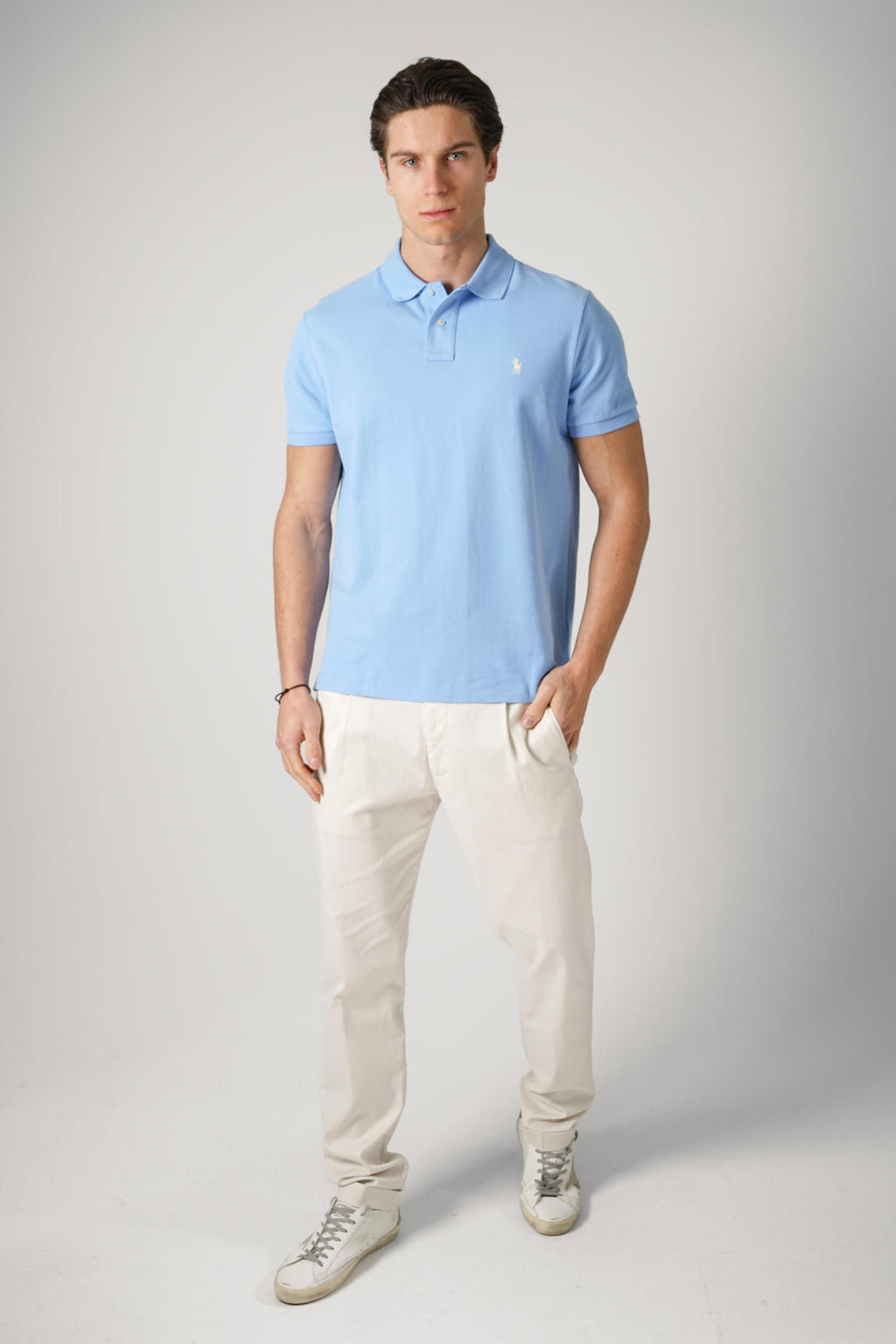 Ralph Lauren Classic Custom Slim Fit Cotton Polo Light Blue