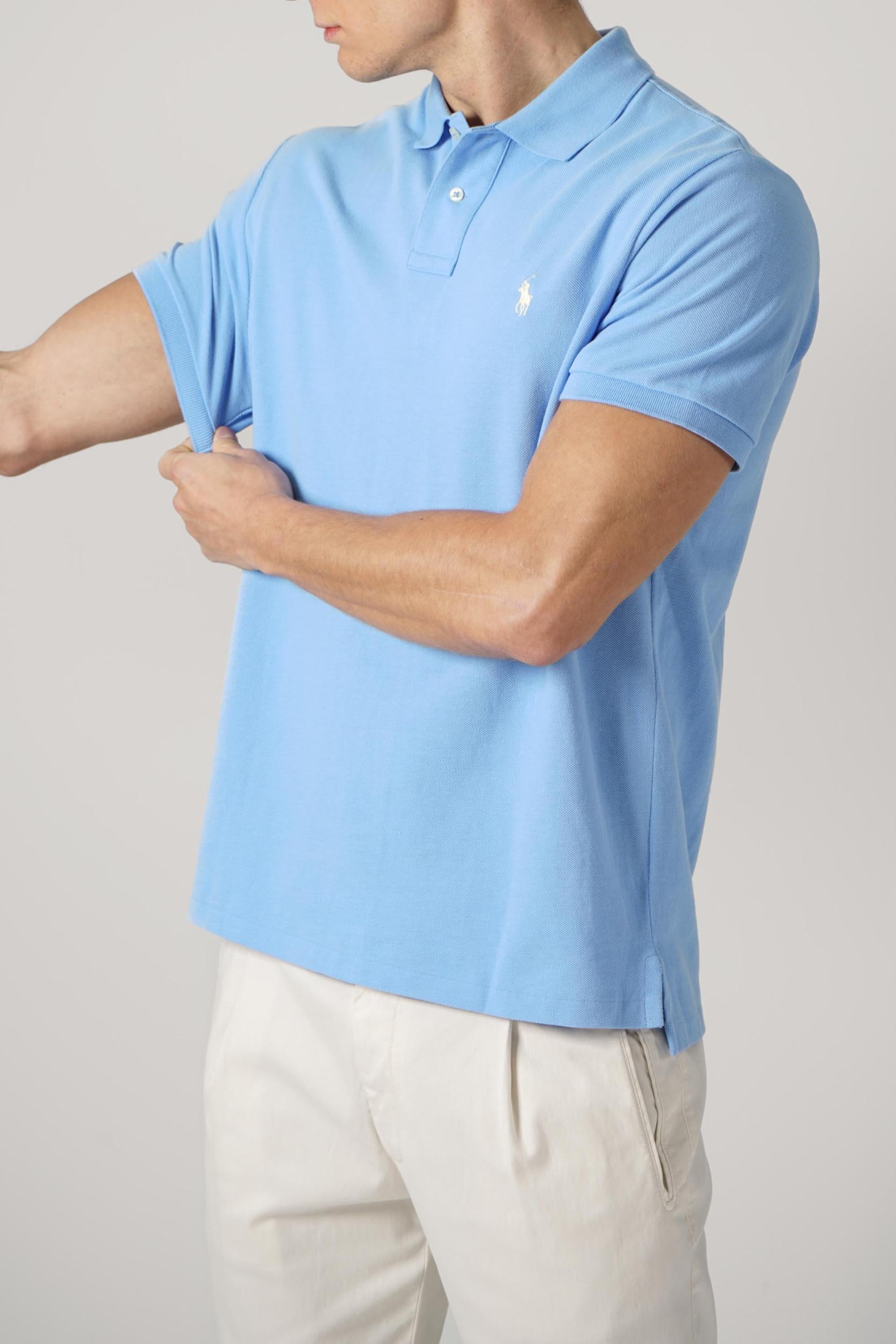 Ralph Lauren Classic Custom Slim Fit Cotton Polo Light Blue