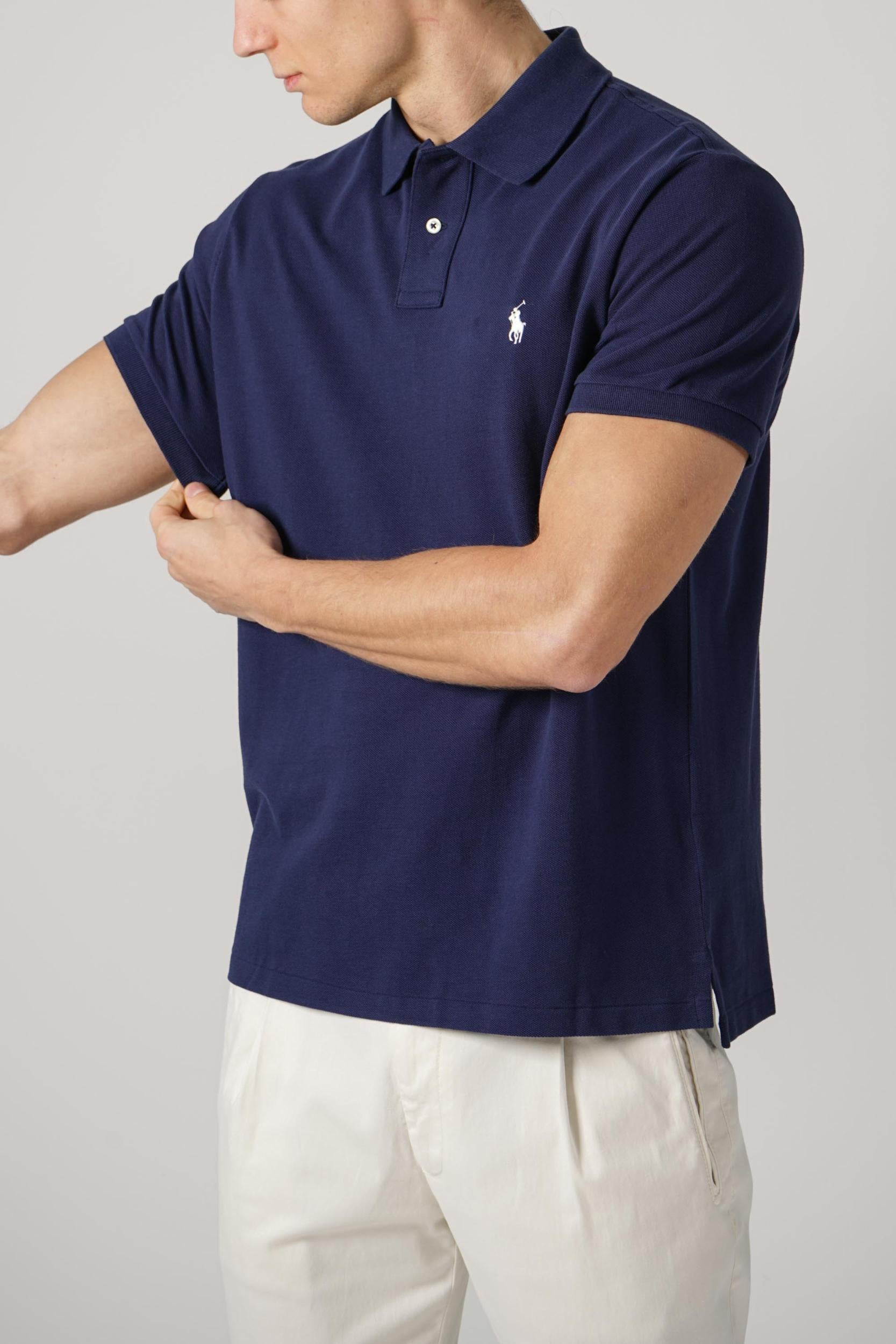 Ralph Lauren Classic Custom Slim Fit Cotton Polo Navy