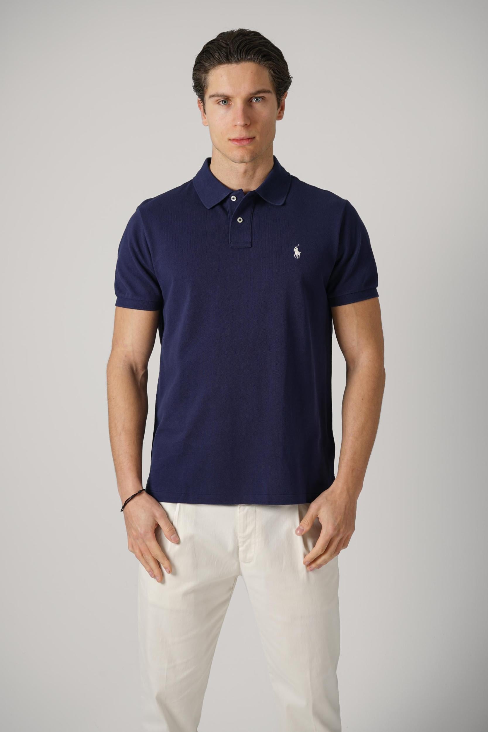 Ralph Lauren Classic Custom Slim Fit Cotton Polo Navy
