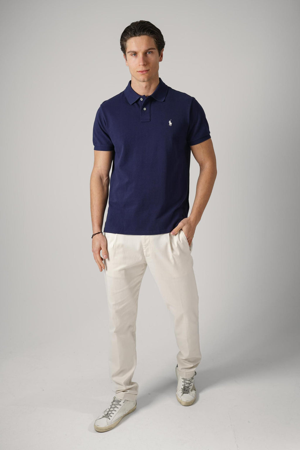 Ralph Lauren Classic Custom Slim Fit Cotton Polo Navy