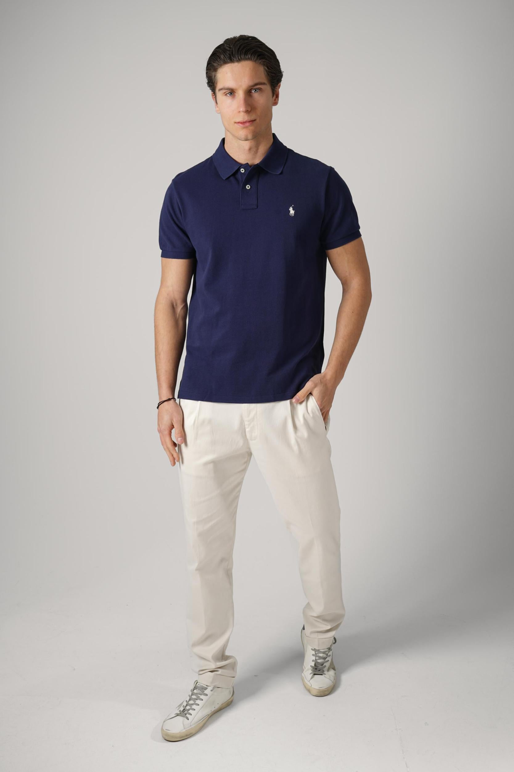 Ralph Lauren Classic Custom Slim Fit Cotton Polo Navy