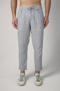 Ralph Lauren Classic Fit Linen Striped Trousers Blue