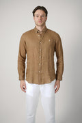 Ralph Lauren Custom Fit Linen Shirt Brown