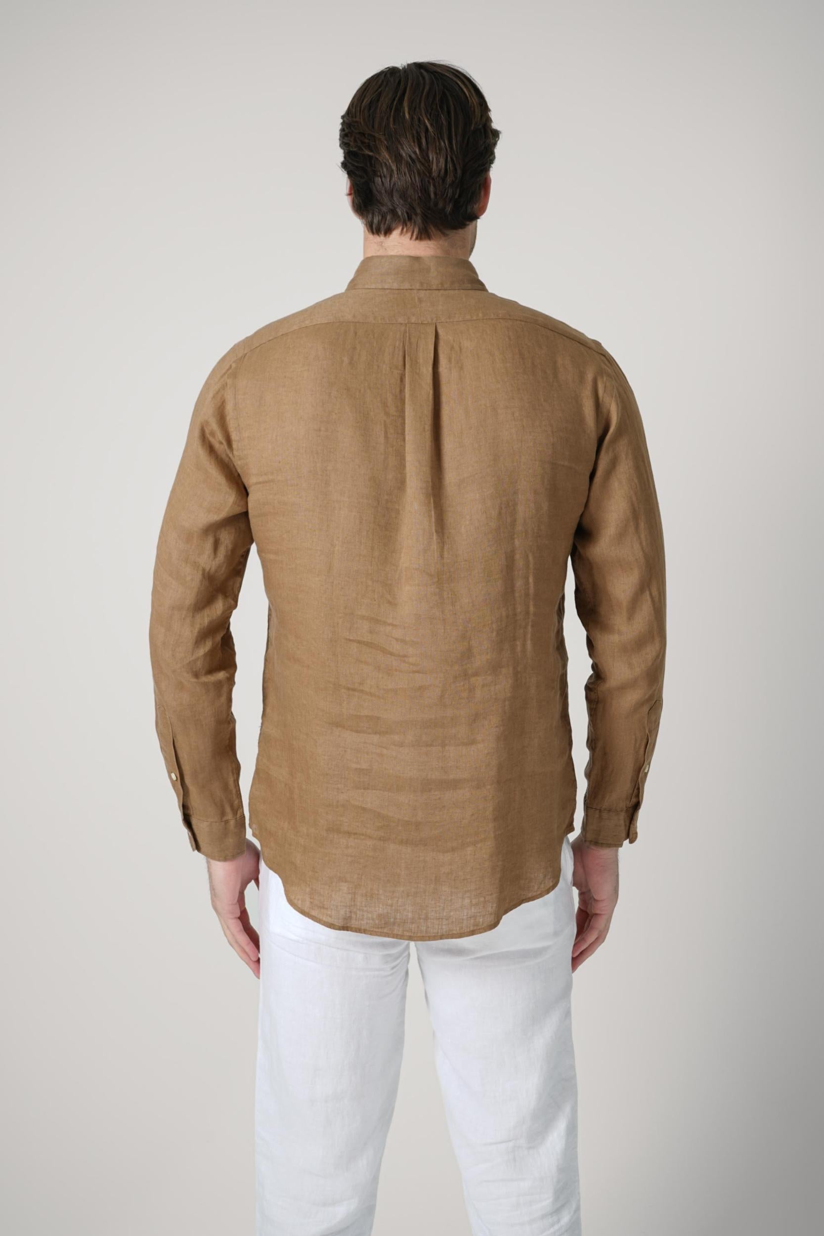 Ralph Lauren Custom Fit Linen Shirt Brown