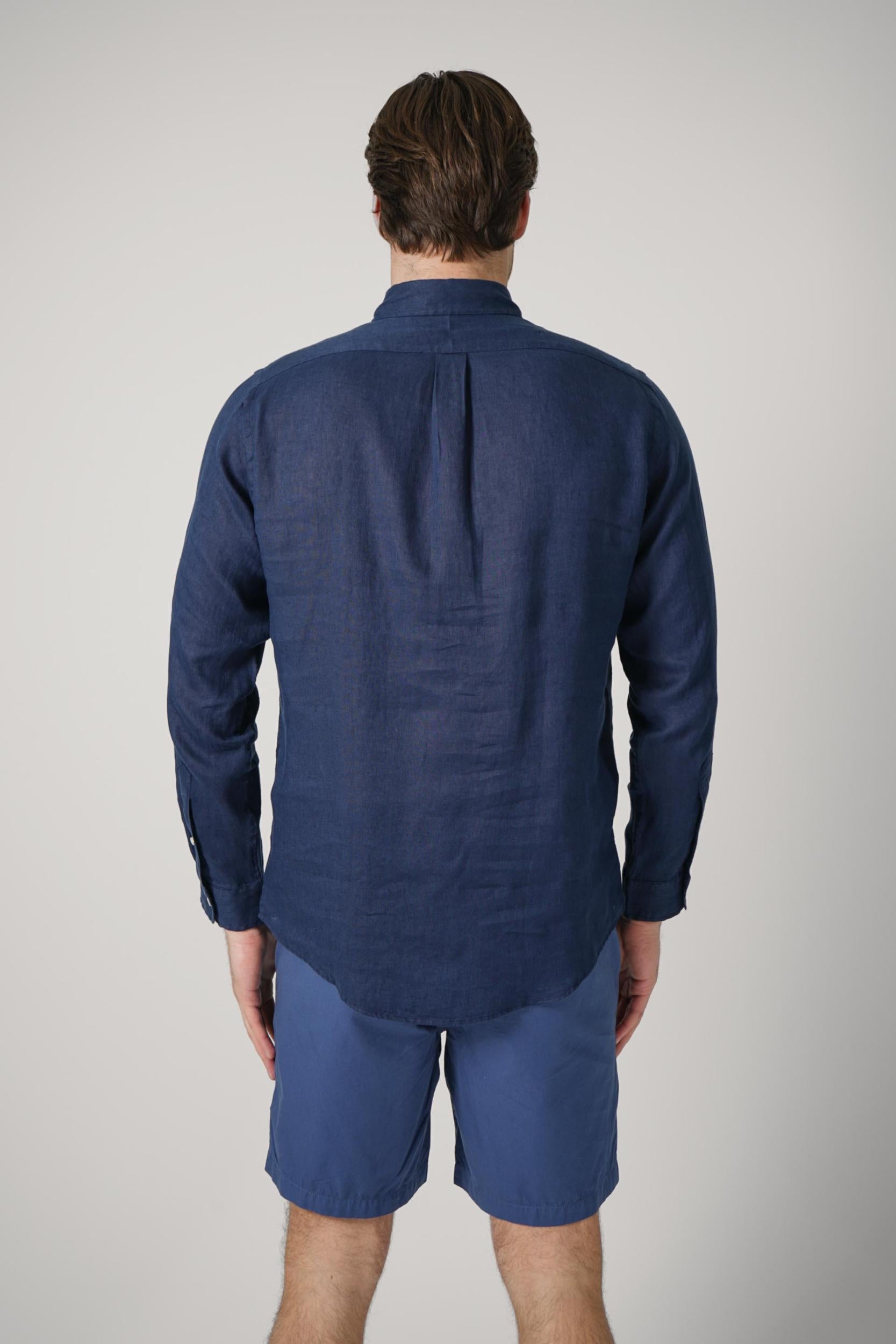 Ralph Lauren Custom Fit Linen Shirt Navy