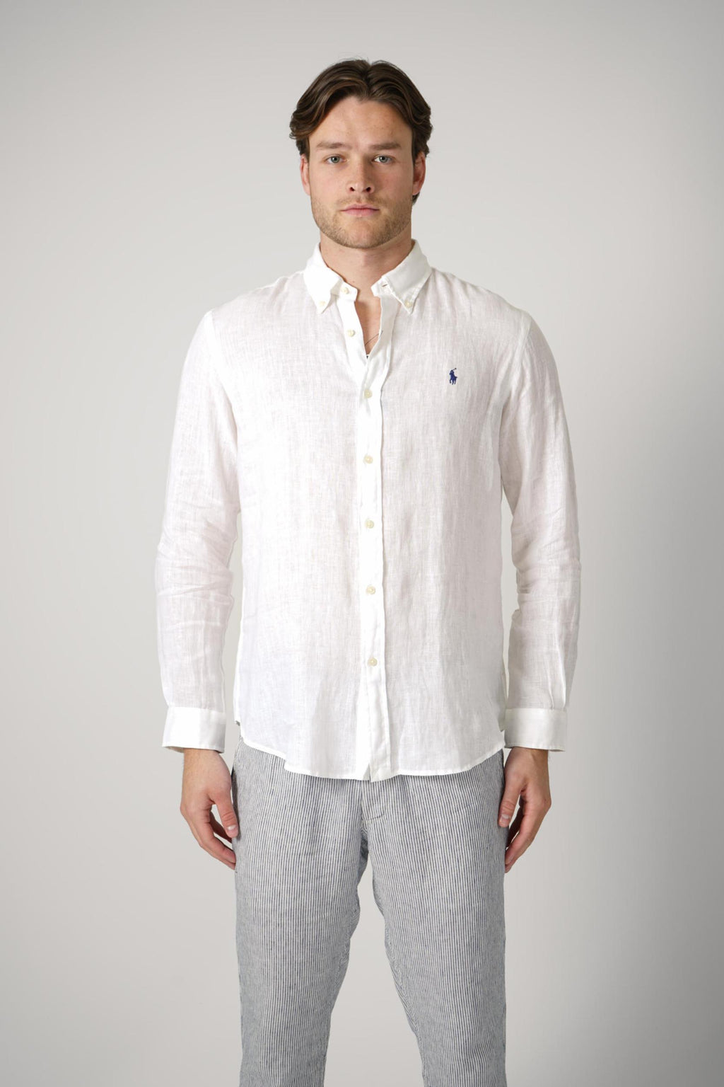 Ralph Lauren Custom Fit Linen Shirt White