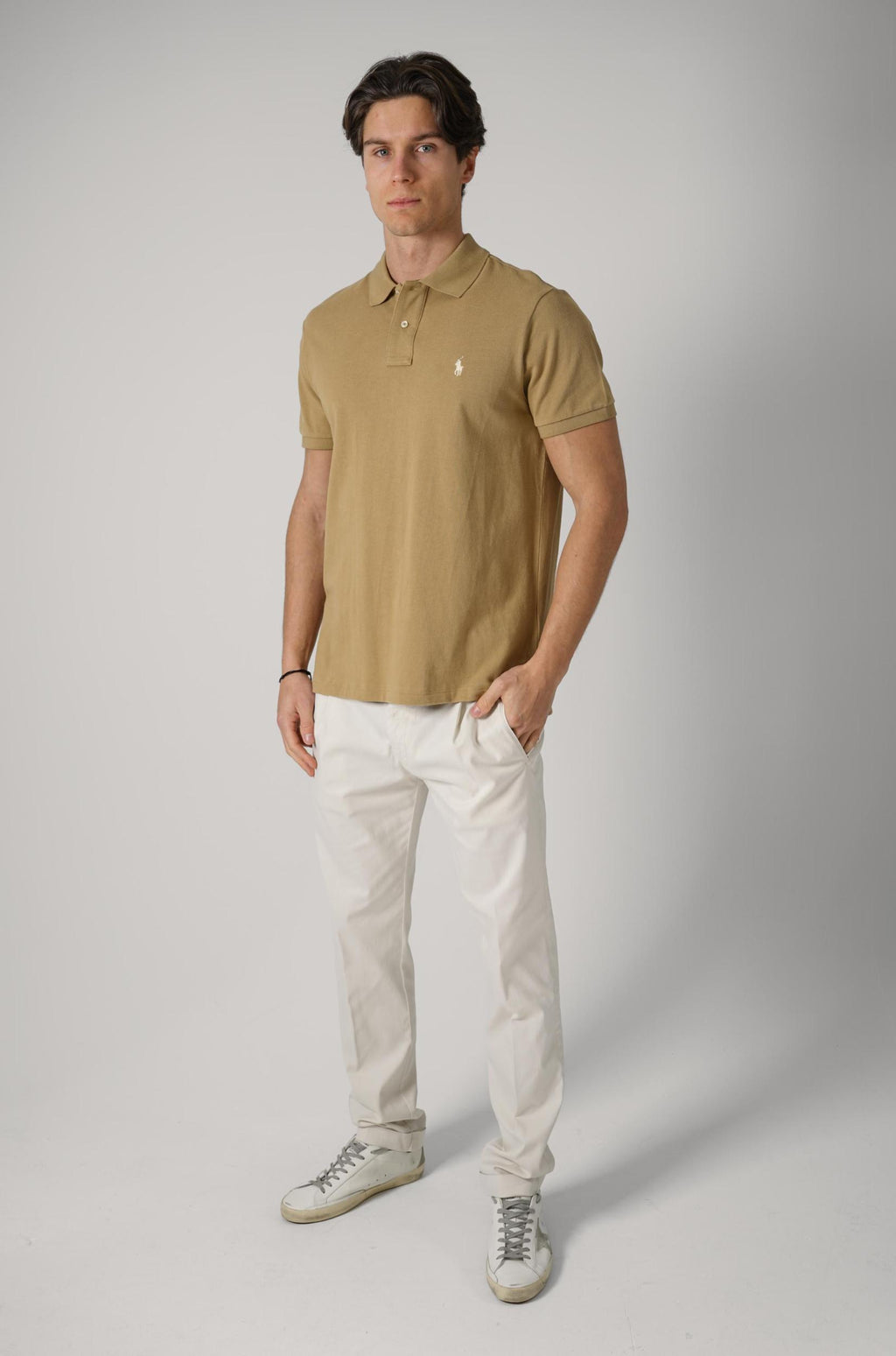 Ralph Lauren Custom Slim Fit Polo Tan