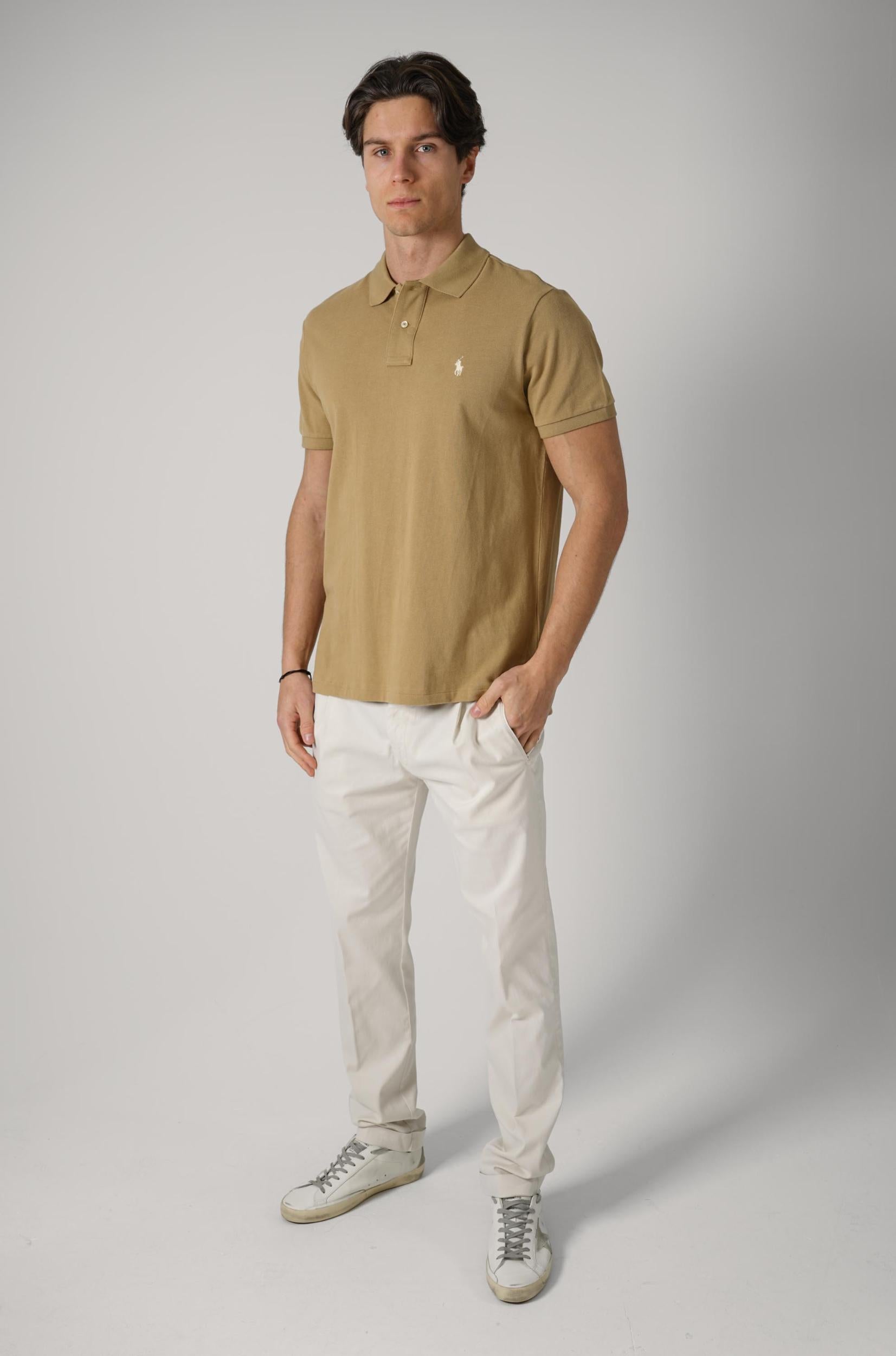 Ralph Lauren Custom Slim Fit Polo Tan
