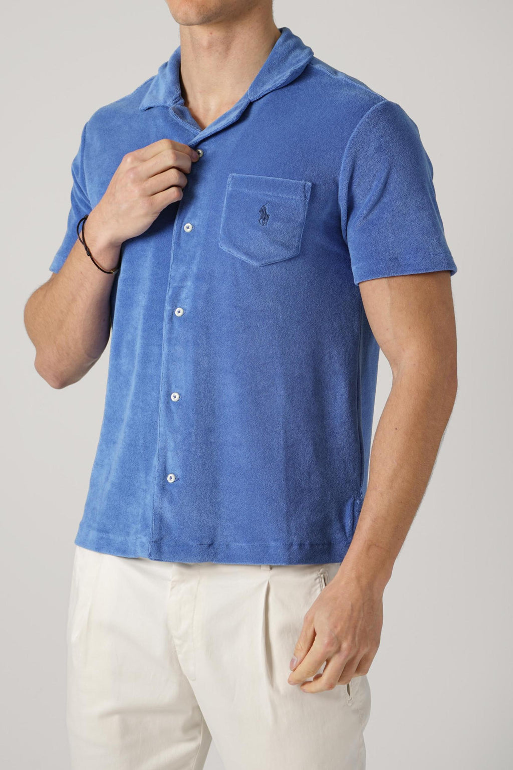 Ralph Lauren French Terry Polo Shirt Light Blue