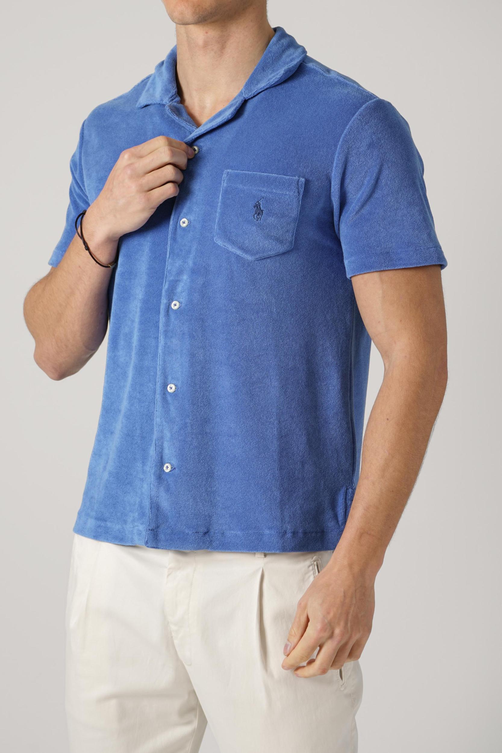 Ralph Lauren French Terry Polo Shirt Light Blue