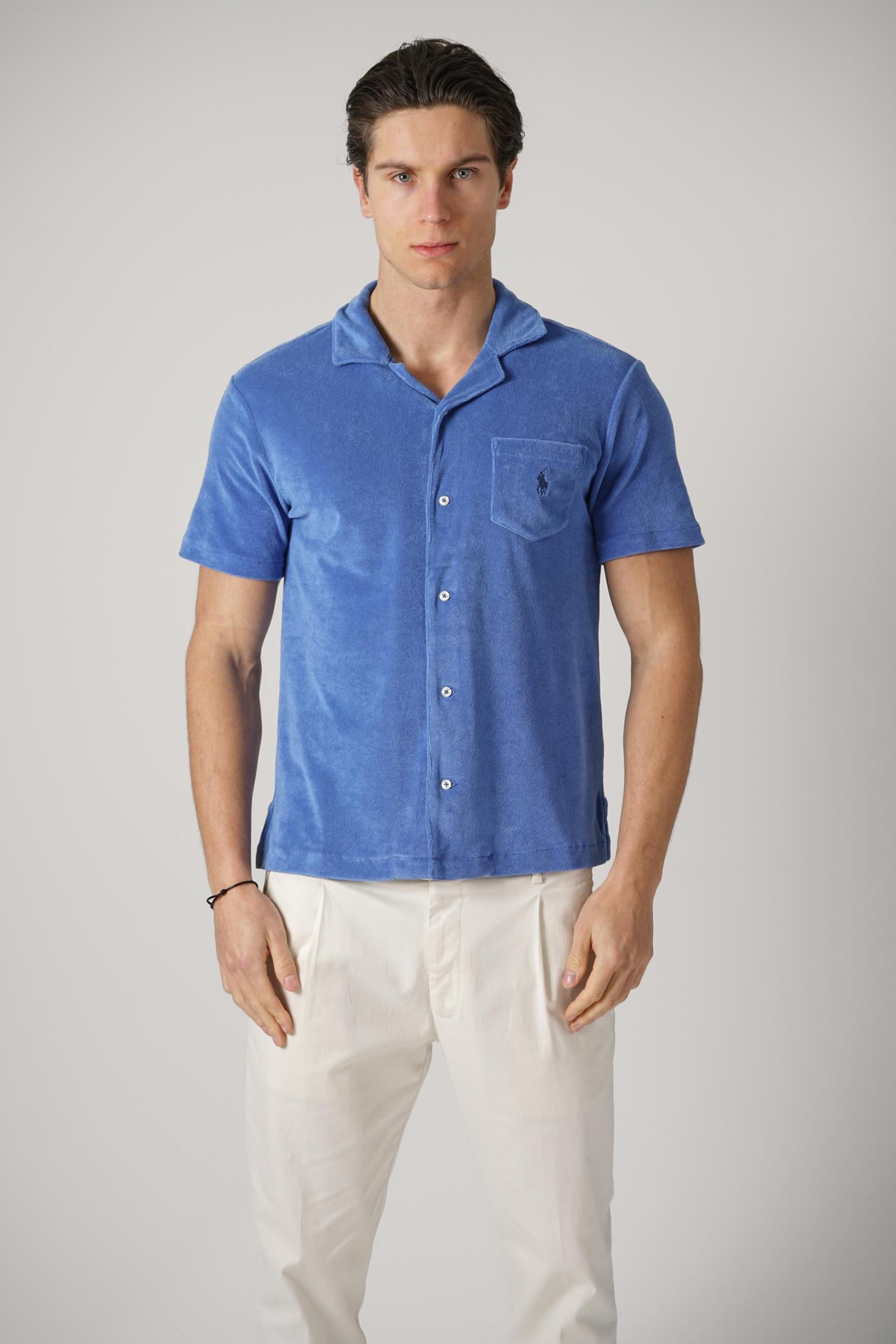 Ralph Lauren French Terry Polo Shirt Light Blue