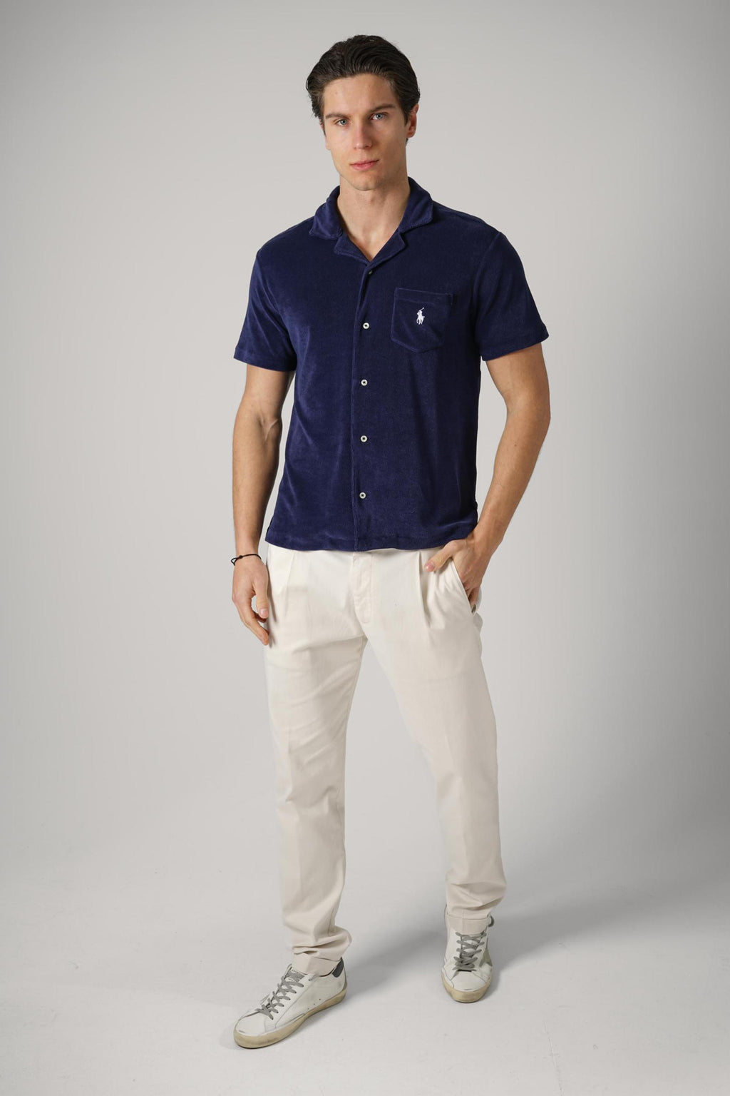 Ralph Lauren French Terry Polo Shirt Navy
