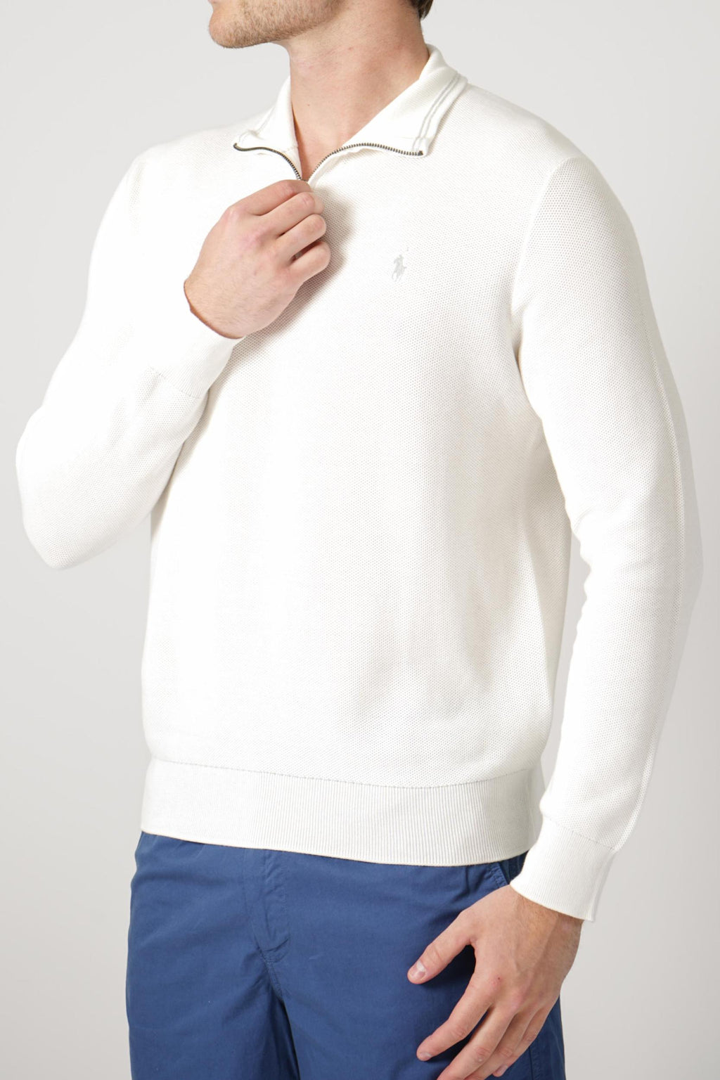 Ralph Lauren Knitted Half-Zip Sweater White