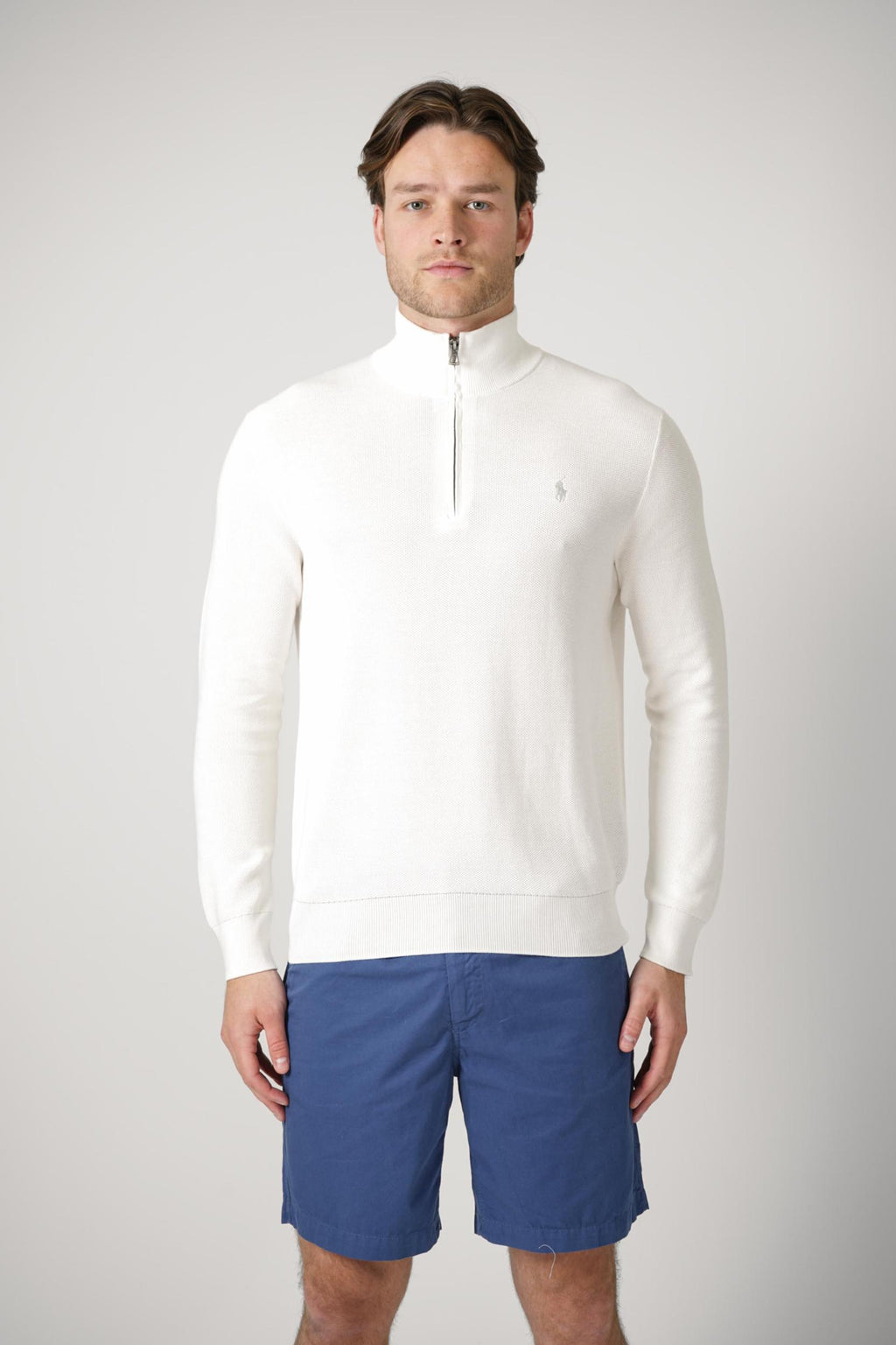 Ralph Lauren Knitted Half-Zip Sweater White