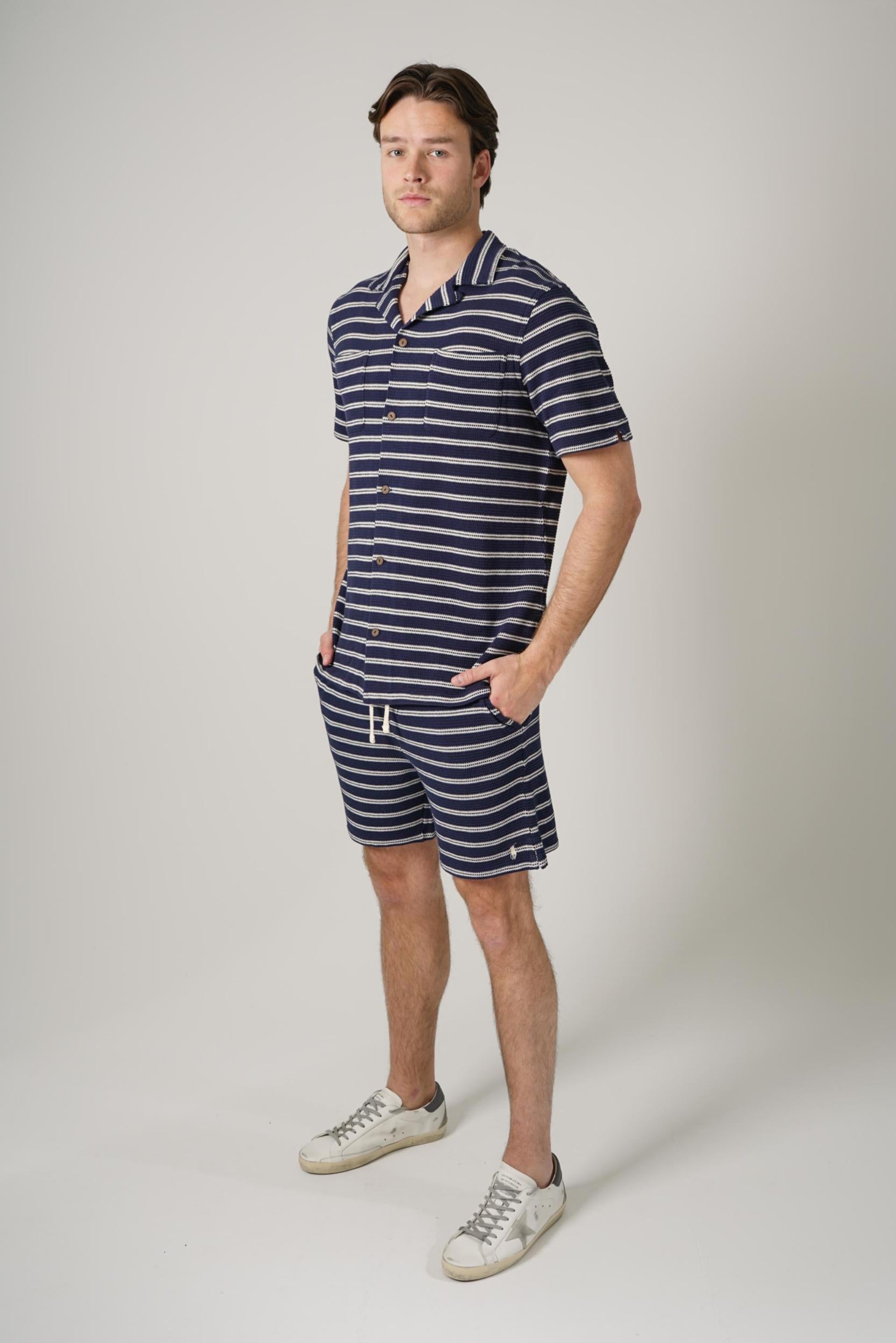 Ralph Lauren Knitted Striped Polo Navy