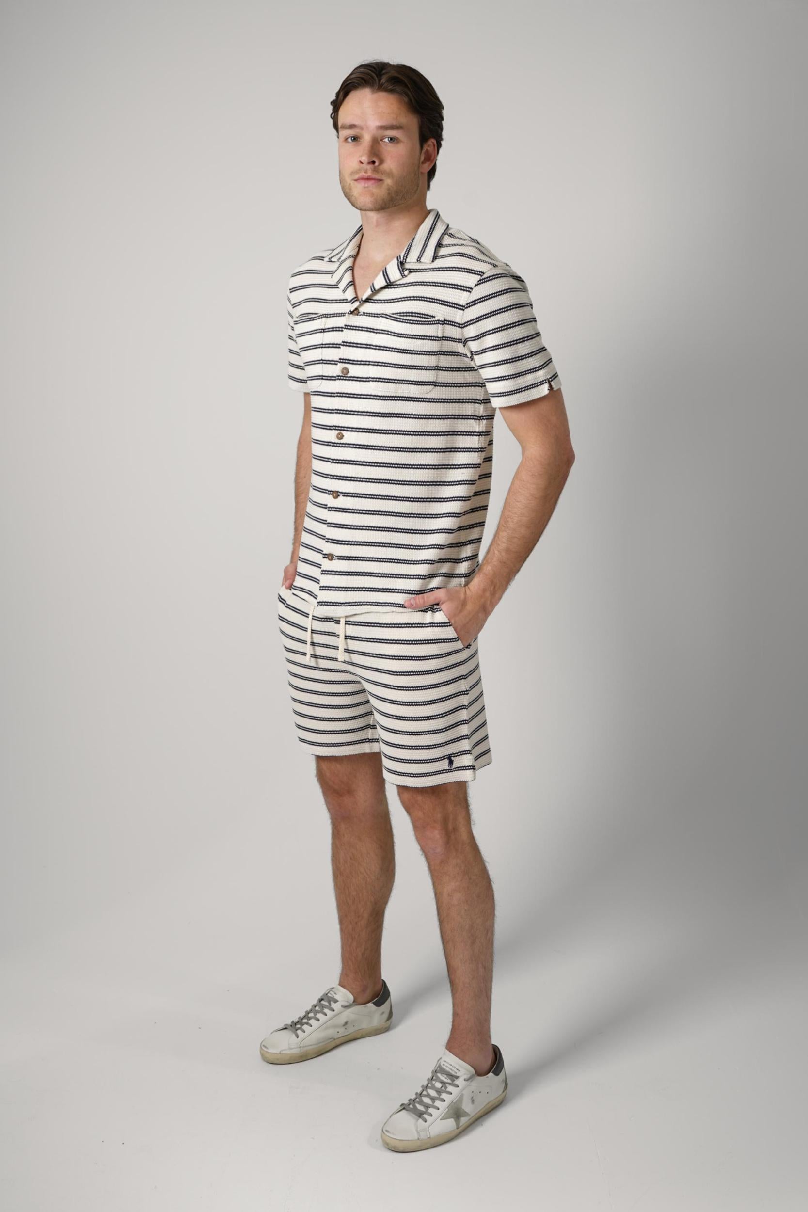 Ralph Lauren Knitted Striped Polo White