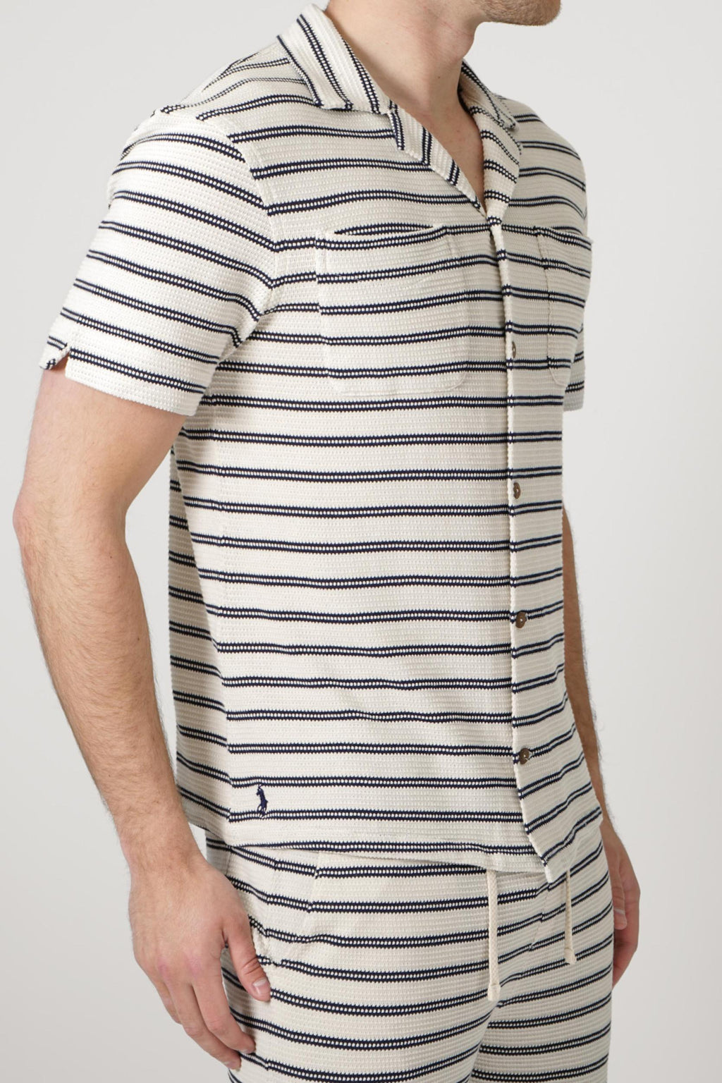 Ralph Lauren Knitted Striped Polo White