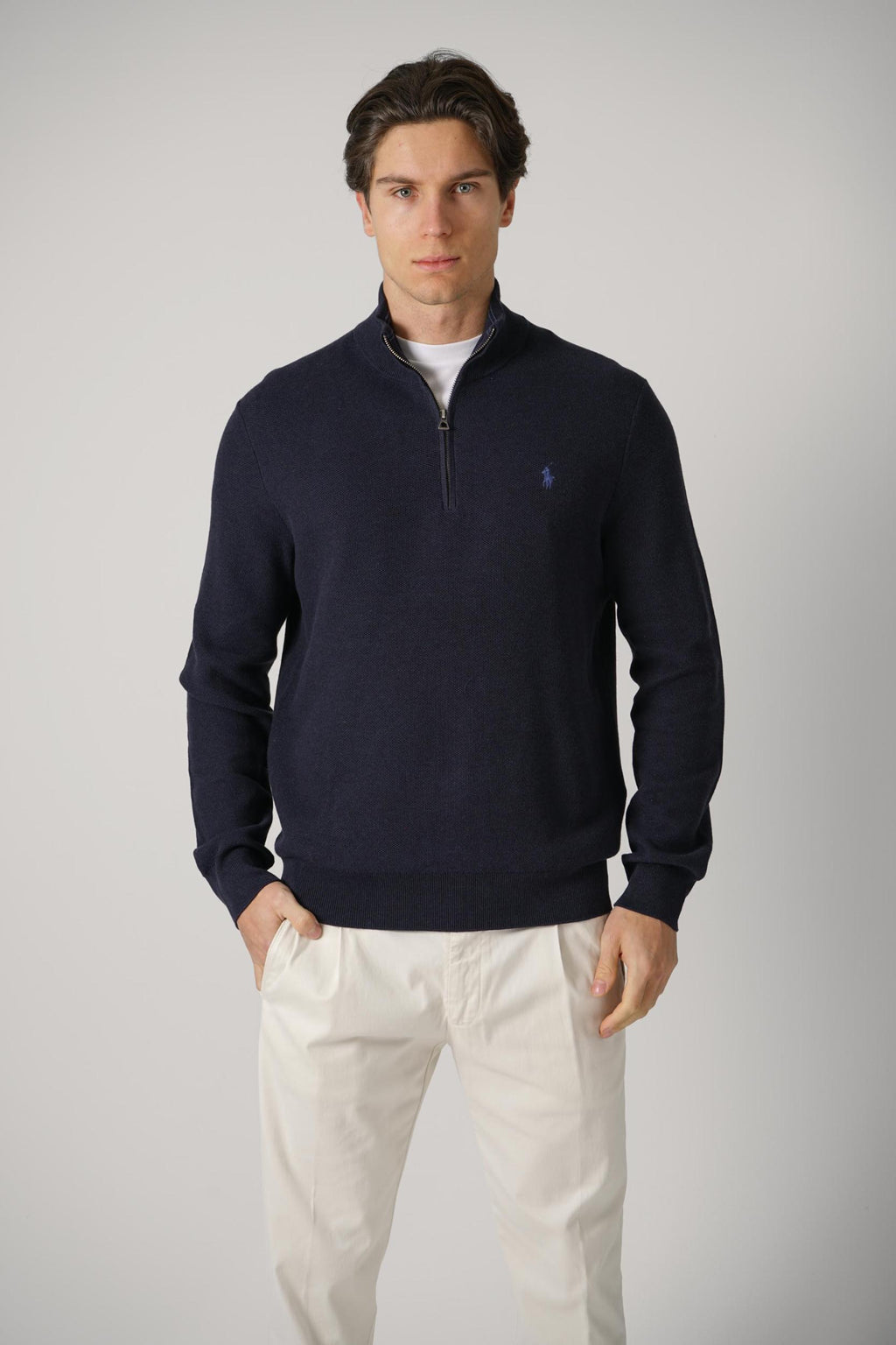 Ralph Lauren Quarter Zip Knitwear Navy