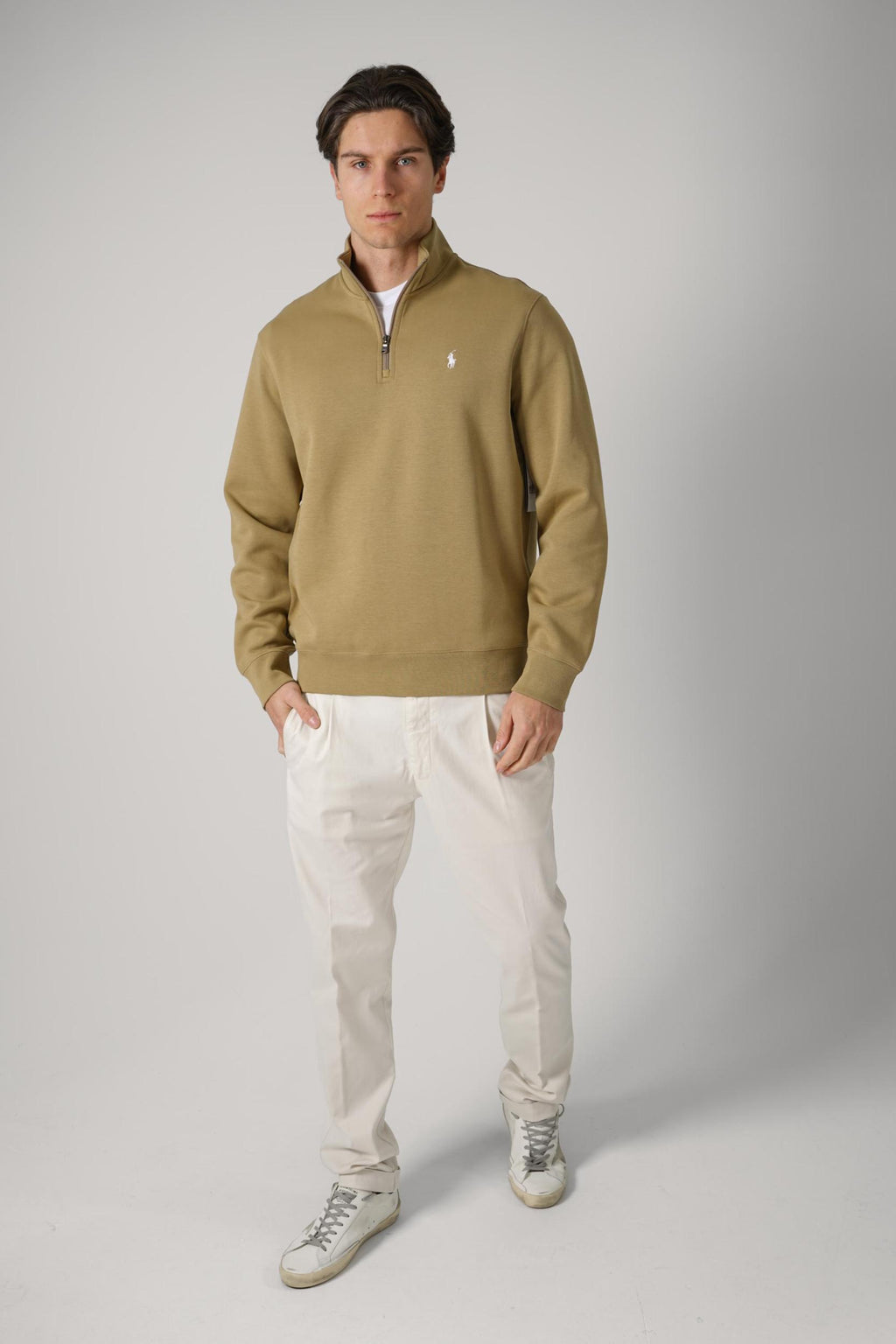 Ralph Lauren Quarter Zip Sweater Tan